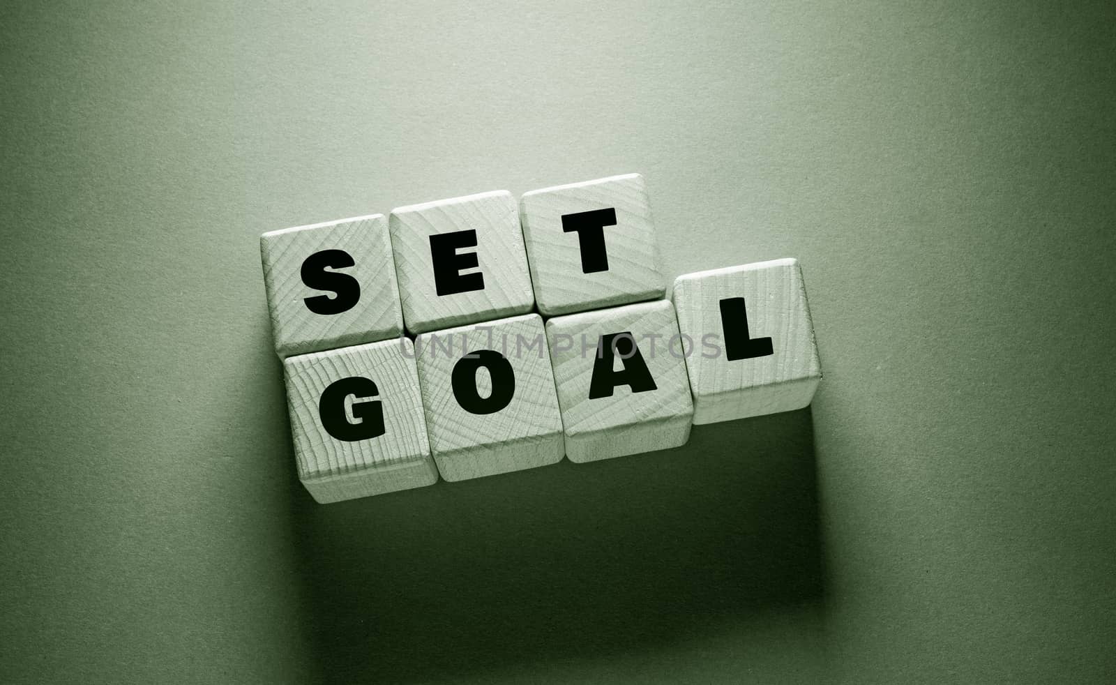 Set Goal Word with Wooden Cubes by Jievani