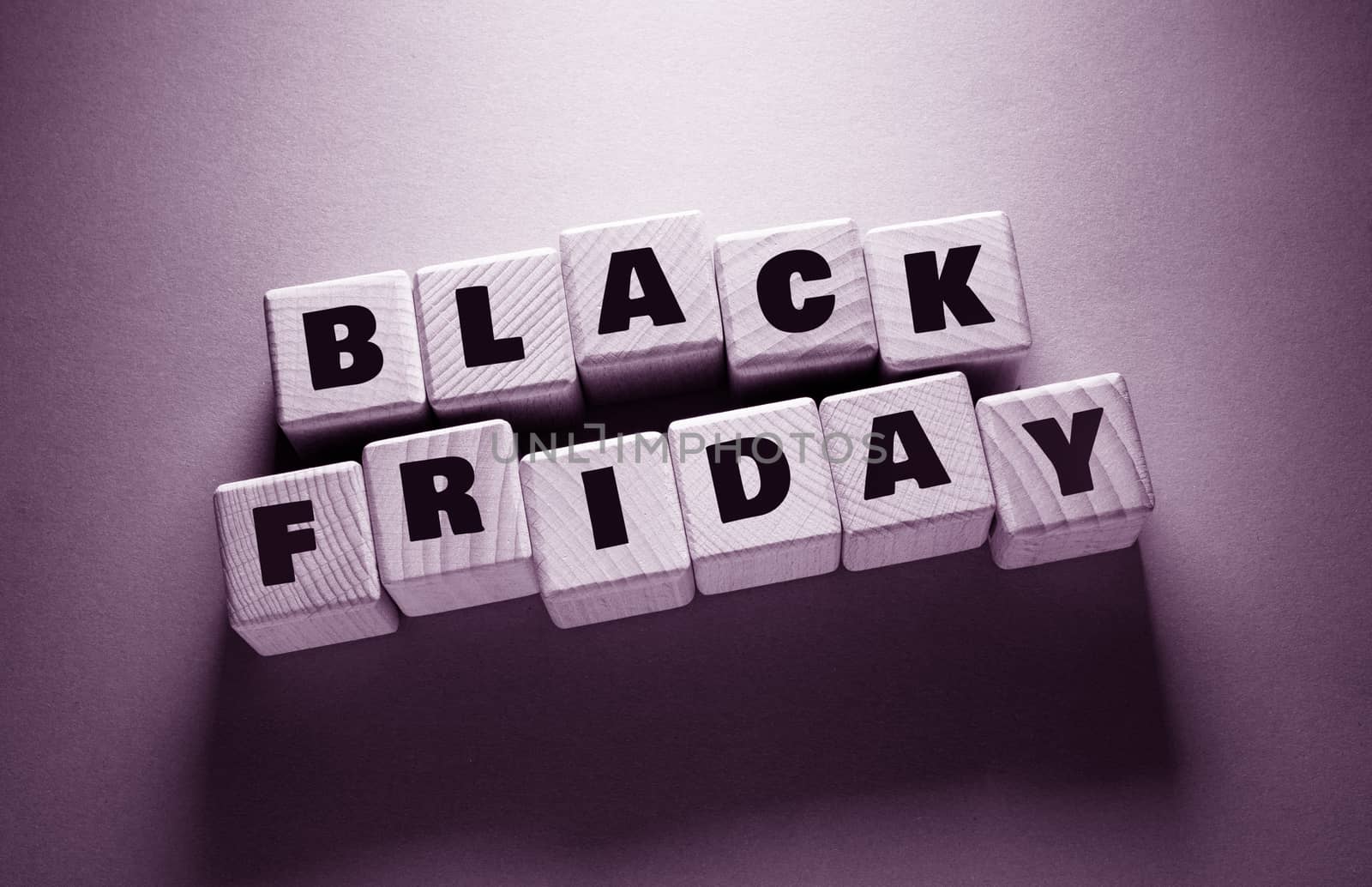 Black Friday Word with Wooden Cubes by Jievani