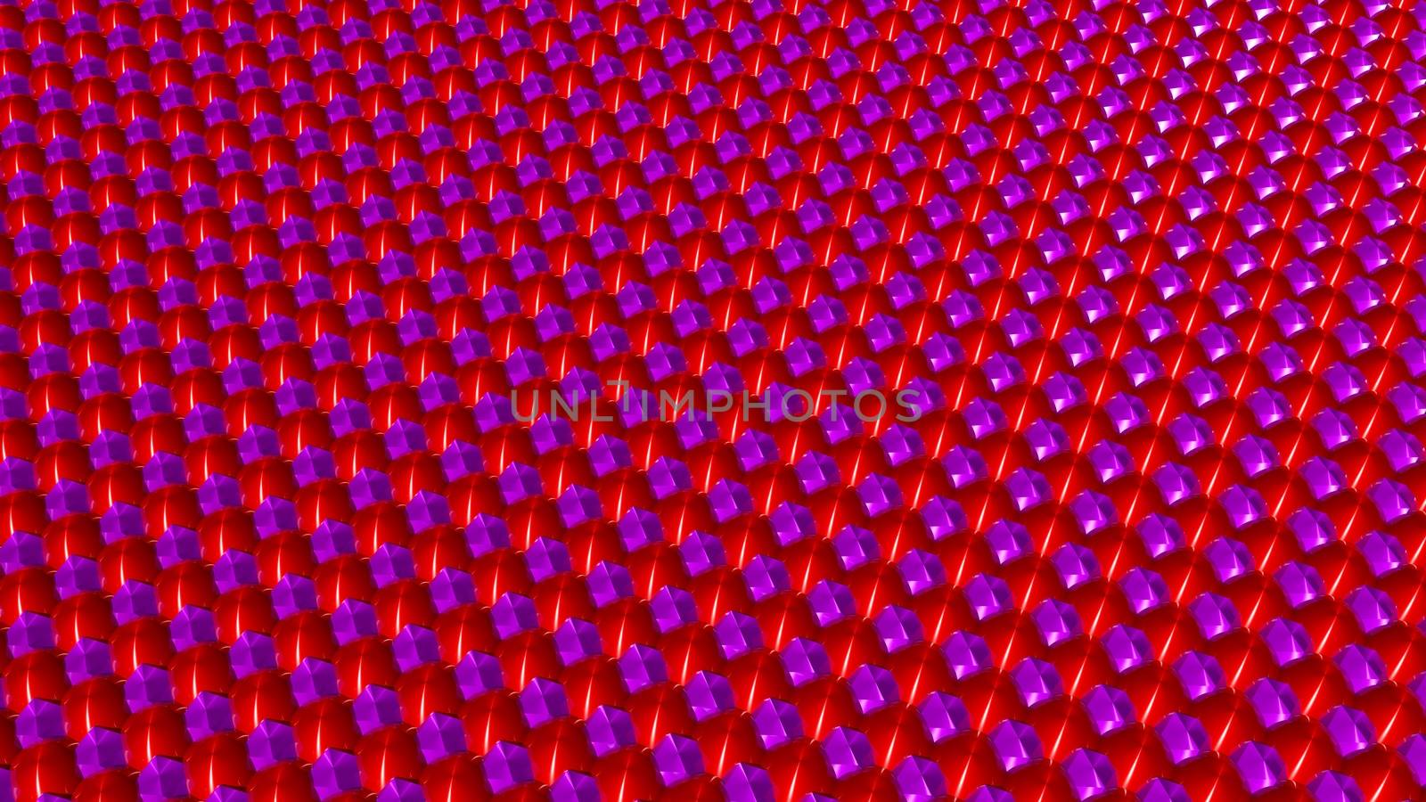 Bright colorful, dynamic and shiny solid spheres floating in a wavy shape background. 3d rendered background of