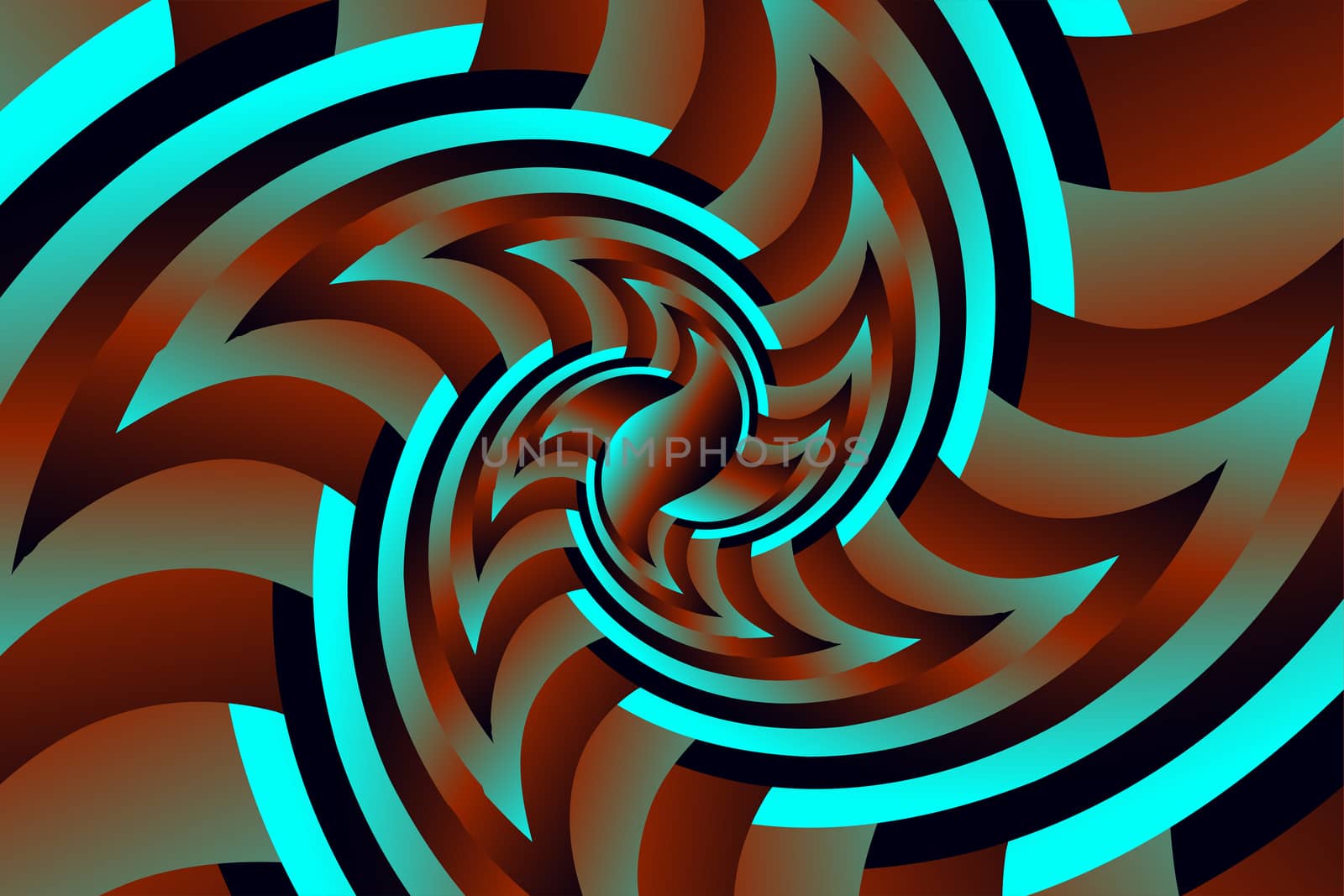Fractal illustration for meditation and decoration wallpaper. Spiral background design for textile, wallpaper and interior decorations. Infinite geometry fractal background of spiral jigsaw puzzle.
