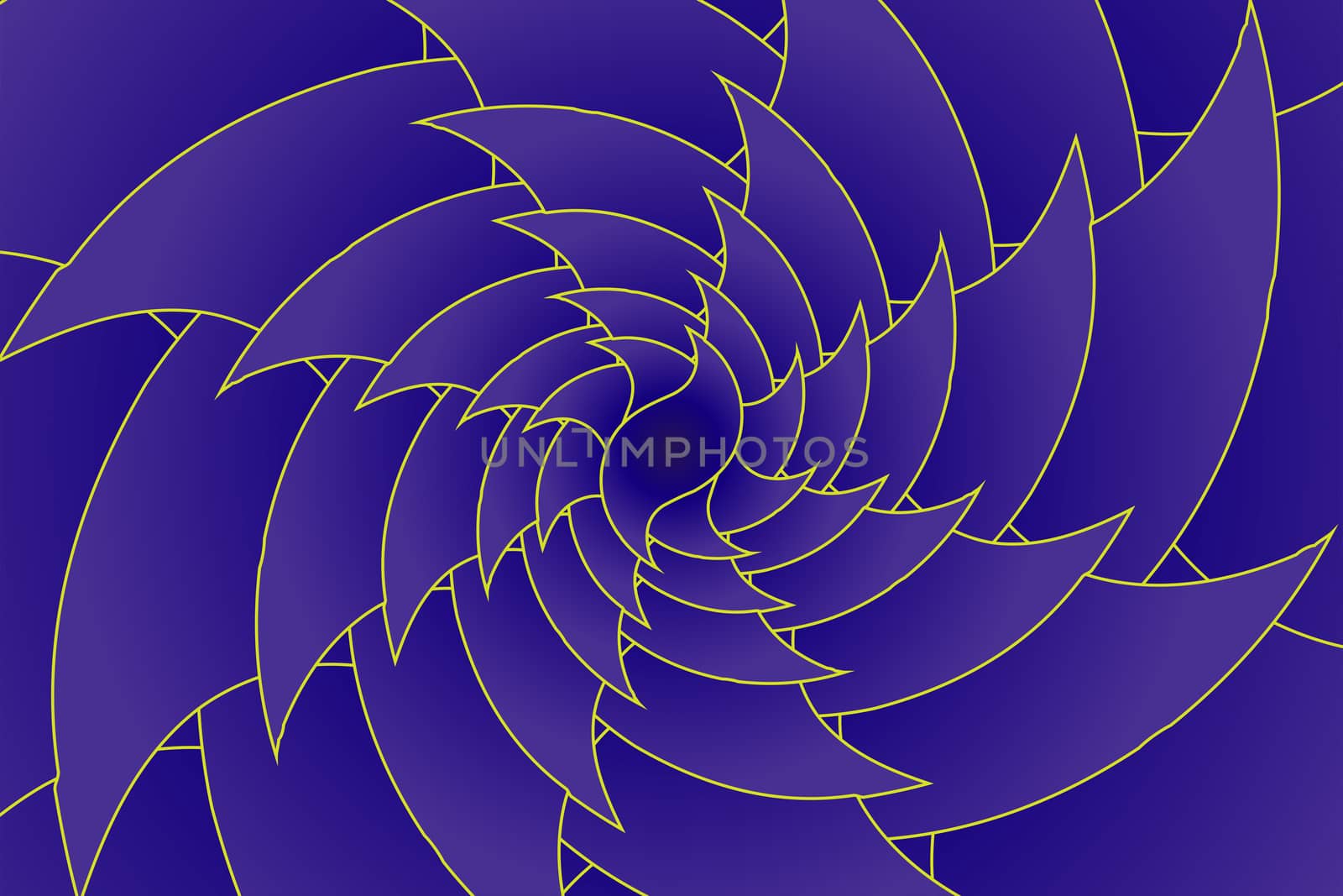 Fractal illustration for meditation and decoration wallpaper. Spiral background design for textile, wallpaper and interior decorations. Infinite geometry fractal background of spiral jigsaw puzzle.
