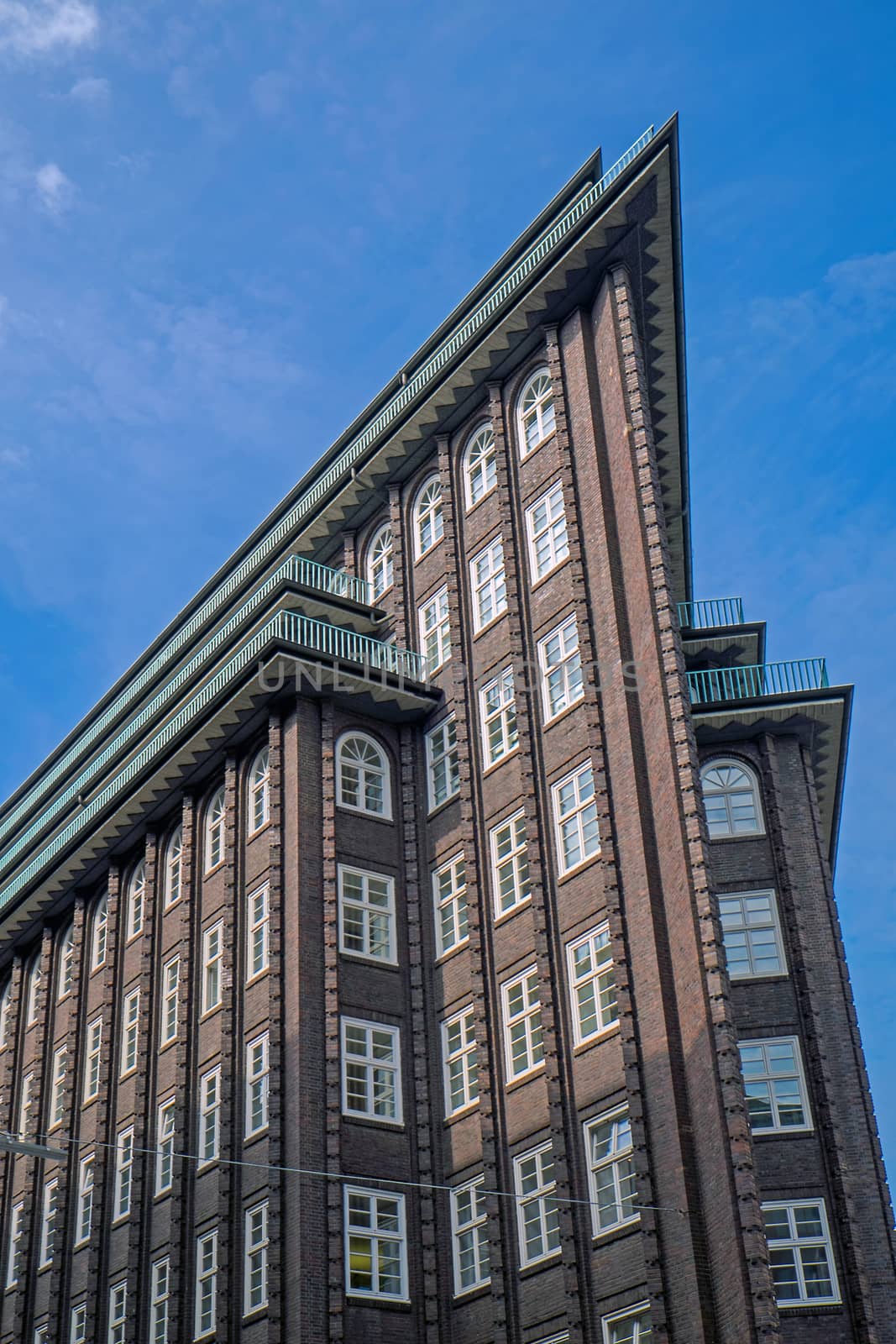 A characteristic building seen in Hamburg, Germany
