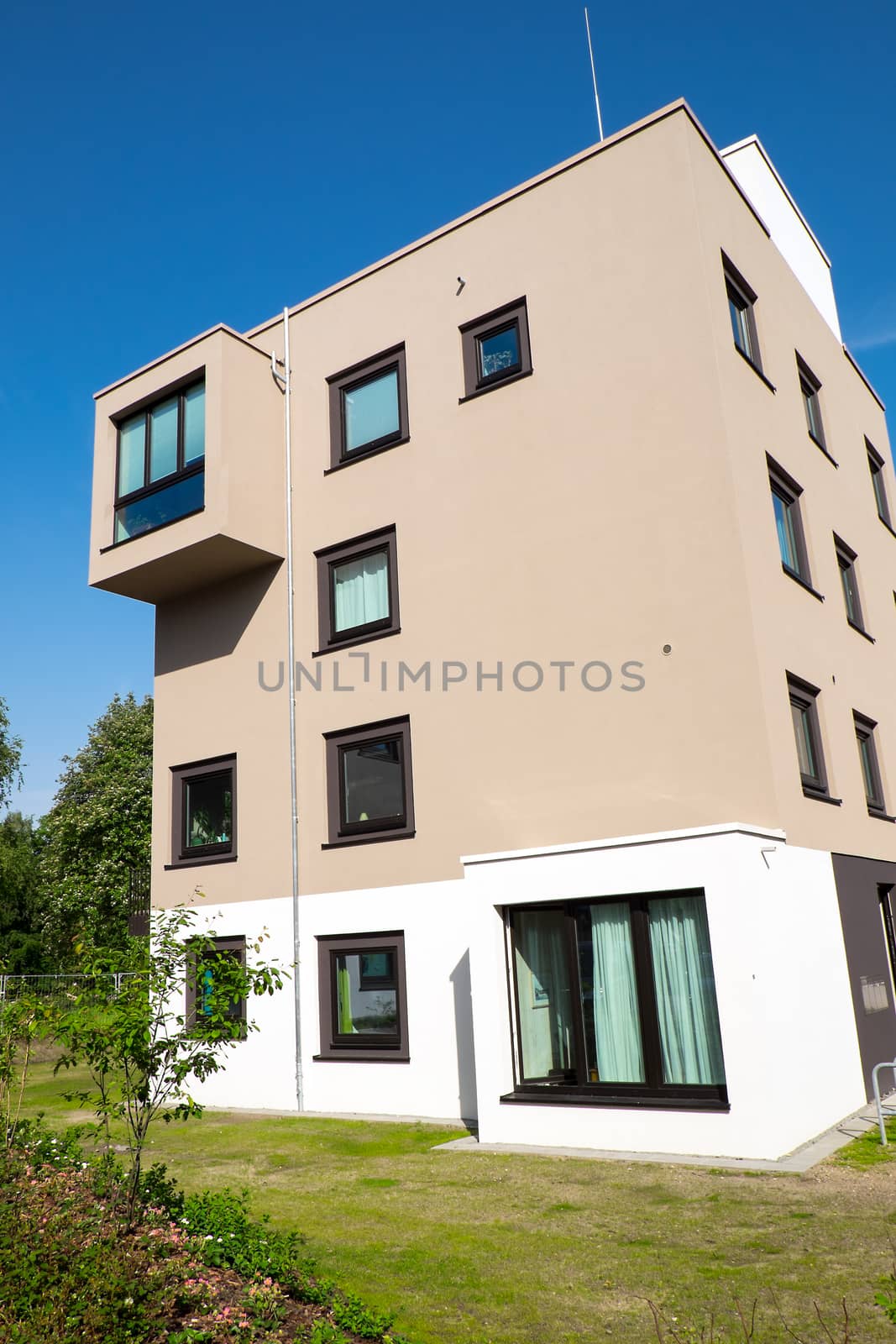 A modern apartment house seen in Hamburg, Germany