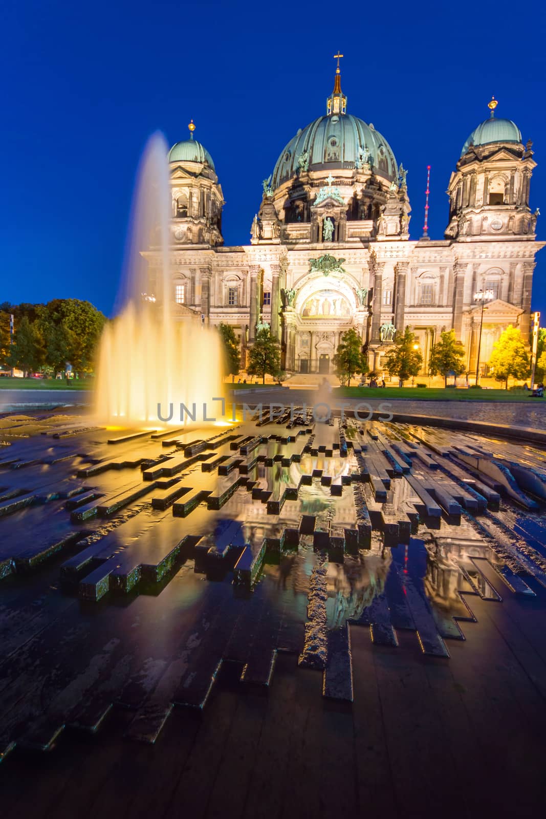 The Berliner Dom in the heart of Berlin at night