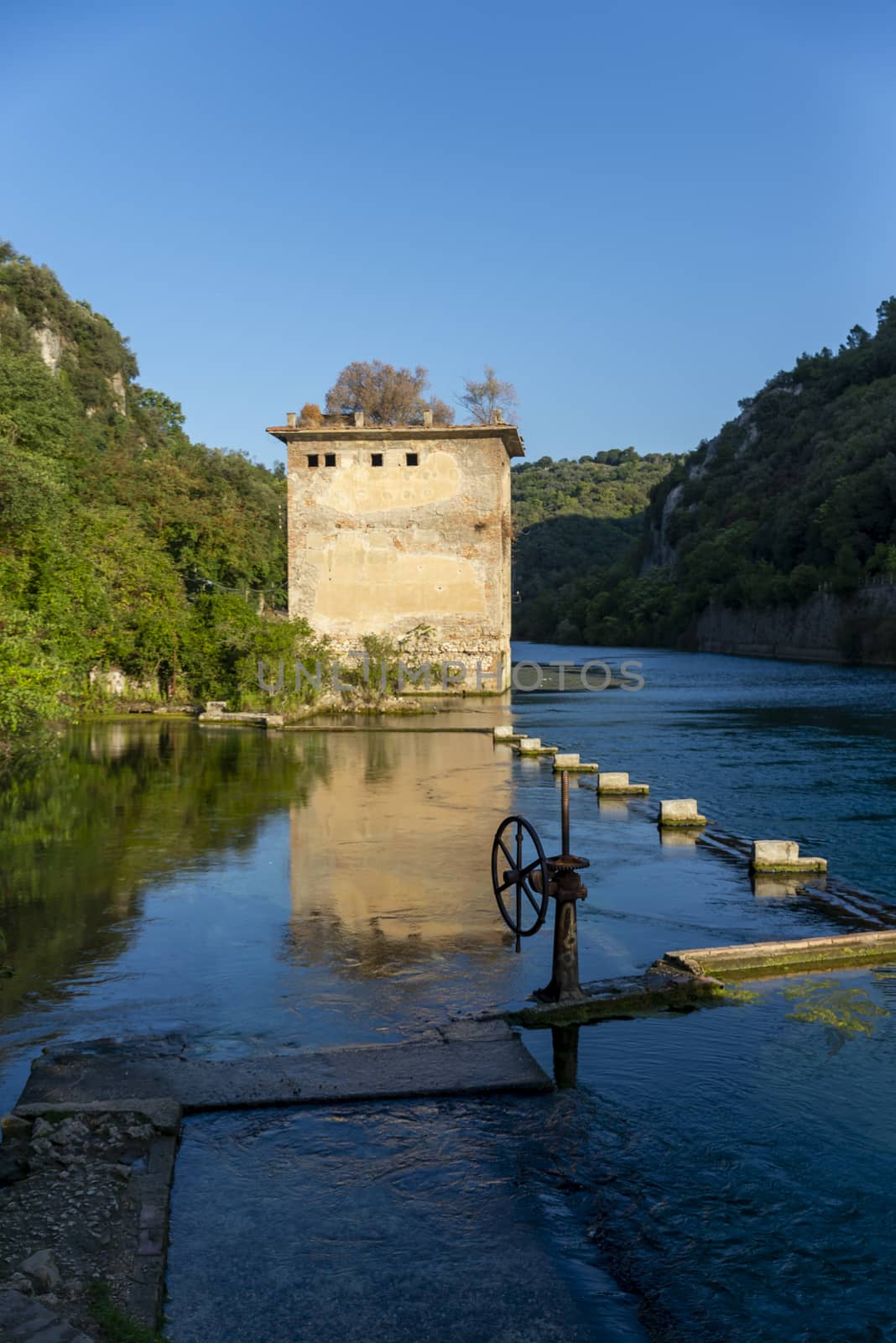 stifone characteristic place for the river with blue water in the province of terni