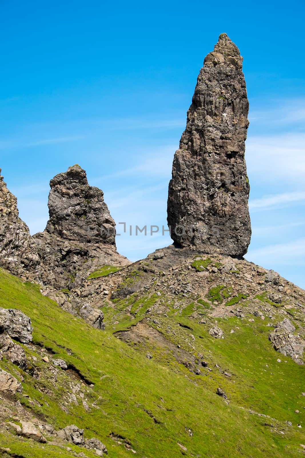The famous Old Man of Storr on the Isle of Skye