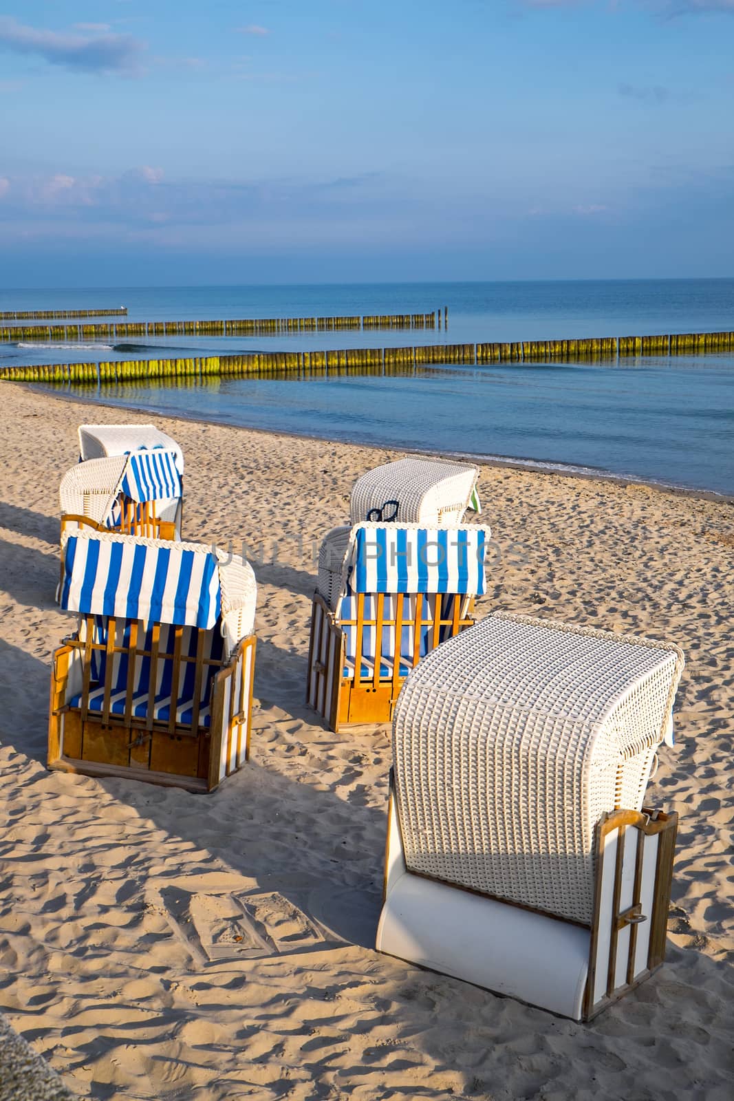 Beach chairs seen at the Baltic Sea in Germany