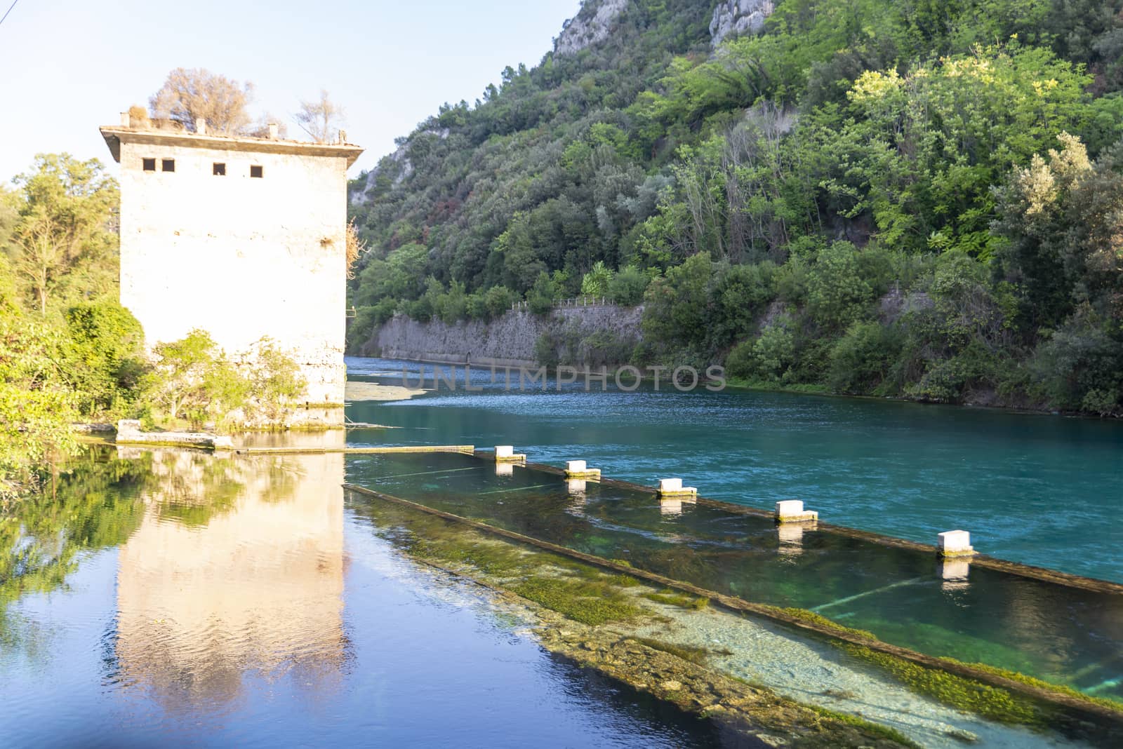 stifone characteristic place for the river with blue water in the province of terni