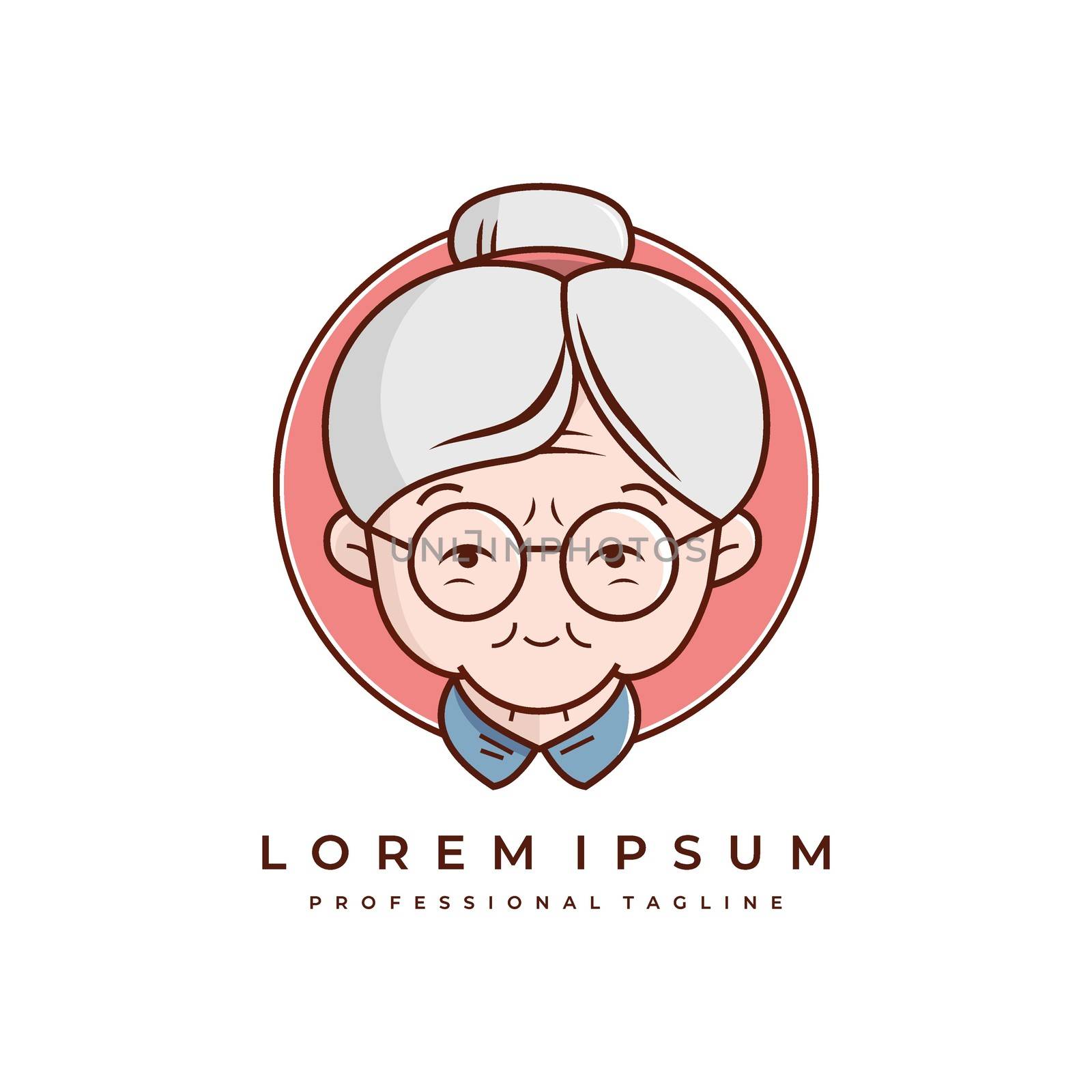 granny or grandmother logo vector icon stock illustration by IreIru