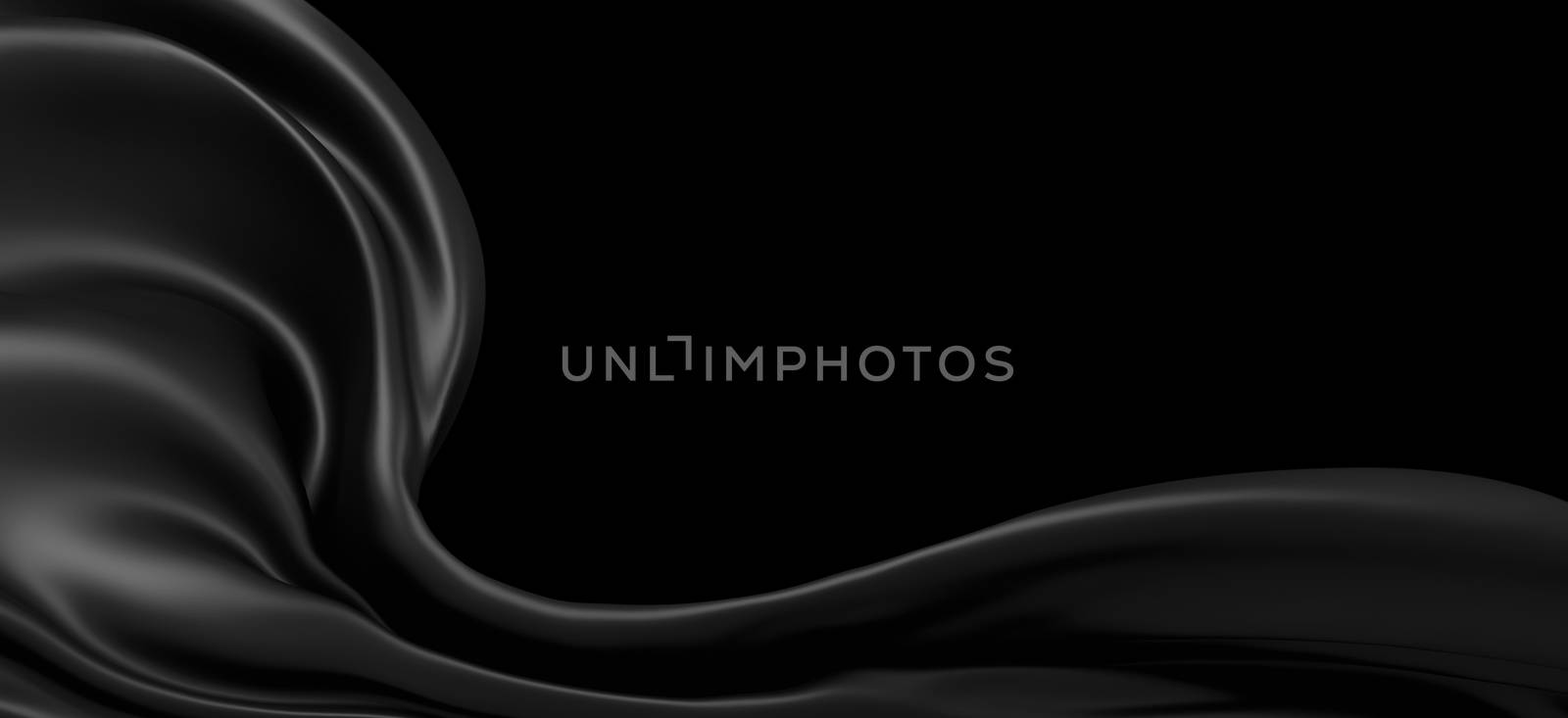 Black luxury cloth background with copy space 3d render