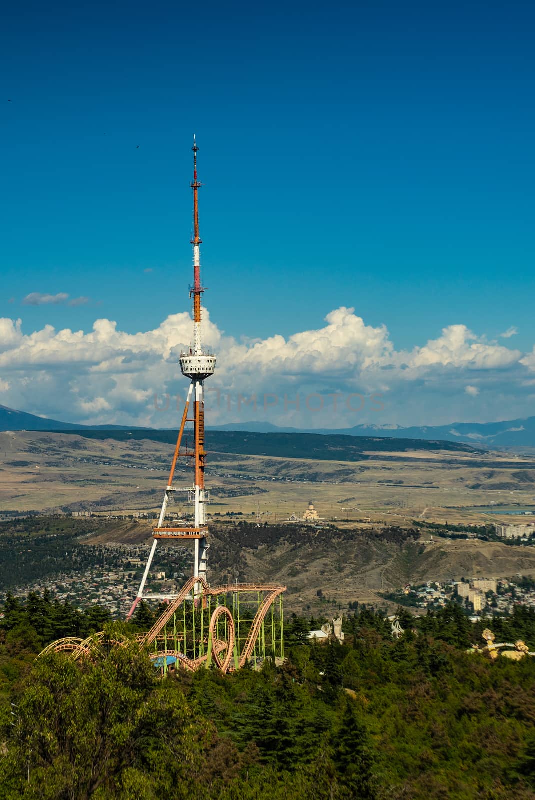 View to Tbilisi city from mountain by Elet