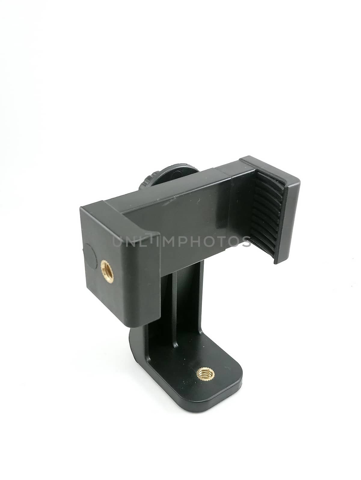 Smartphone black holder attachment for tripod use to record shots with stability