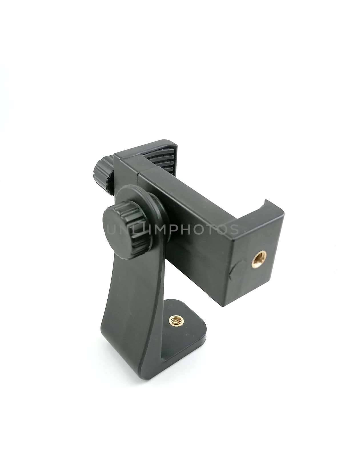 Smartphone black holder attachment for tripod use to record shots with stability