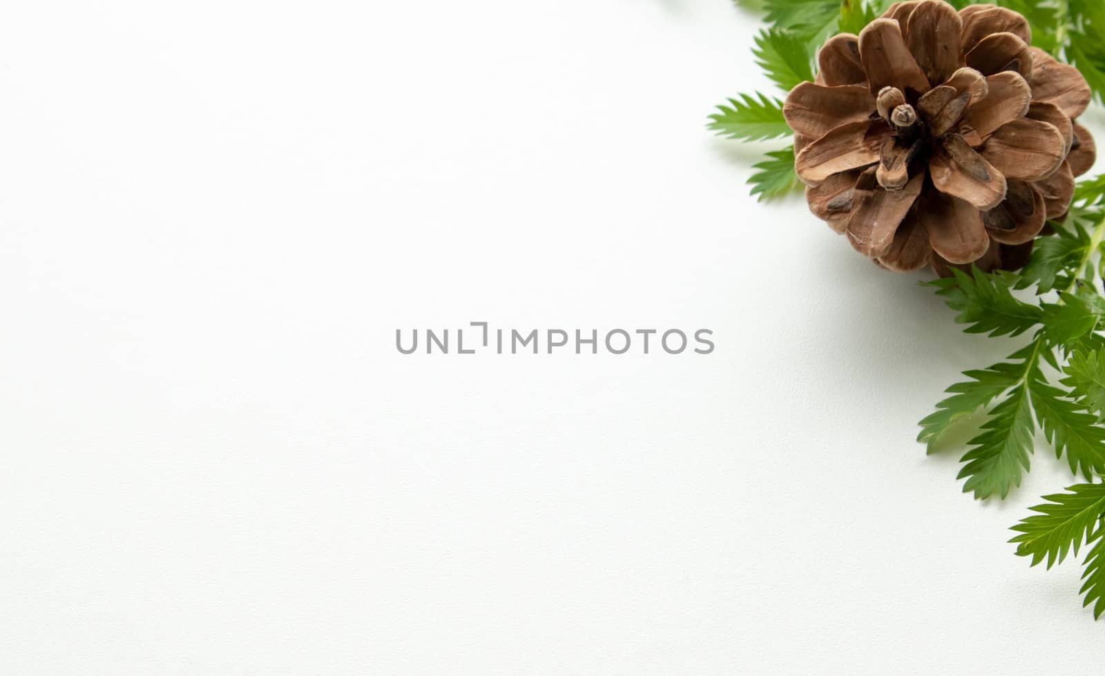 Christmas composition. Christmas silver decorations on white background.