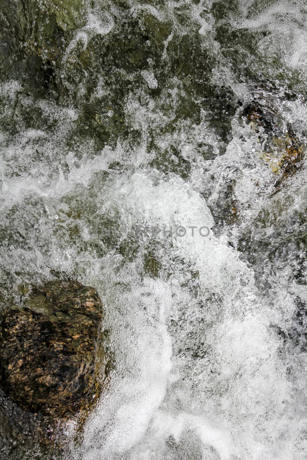 Flowing river Lake Hemsila in Hemsedal, Viken, Buskerud, Norway. by Arkadij