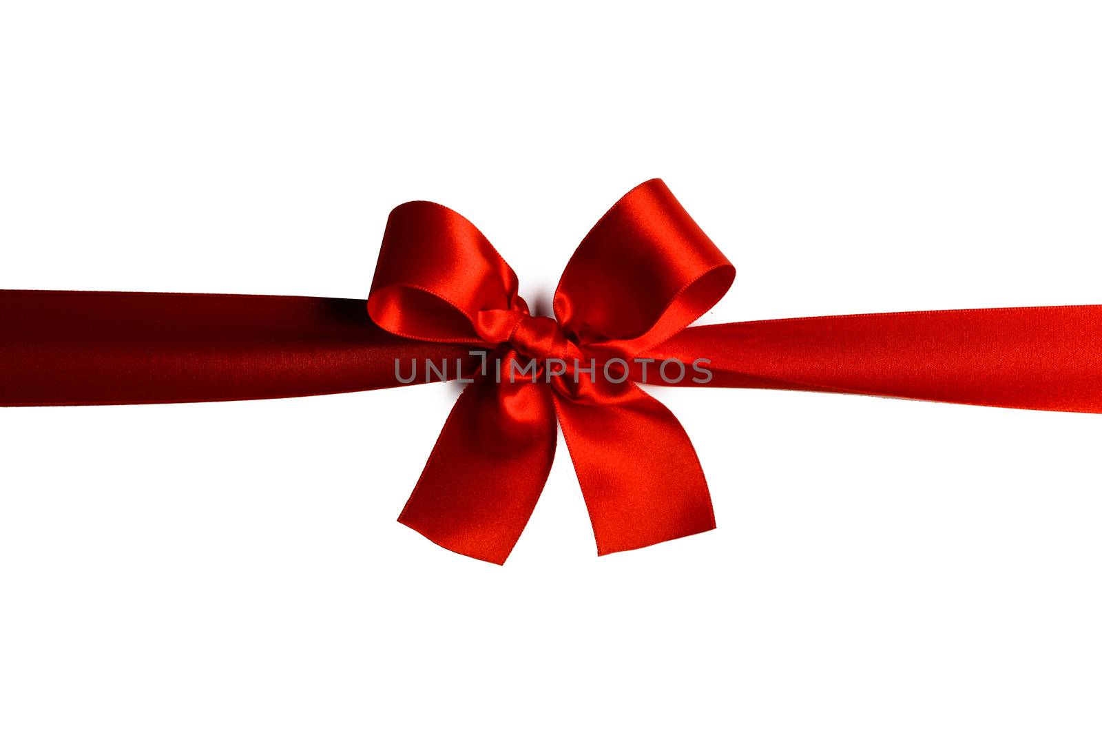 Red gift bow on white by Yellowj