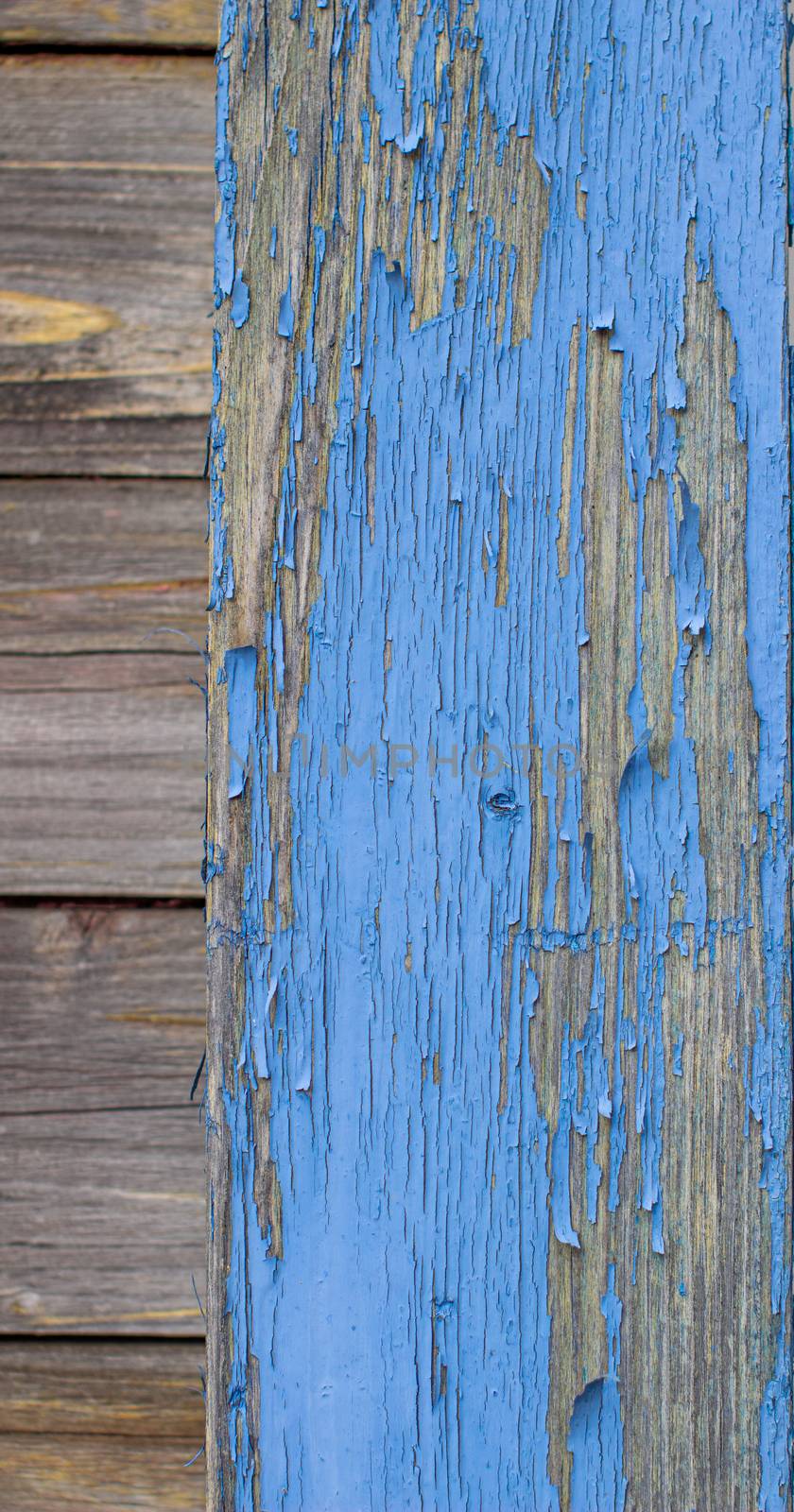 Blue old paint on the Board. Wooden background made of old boards. The texture of an old rustic wooden fence made of flat processed boards. Background design