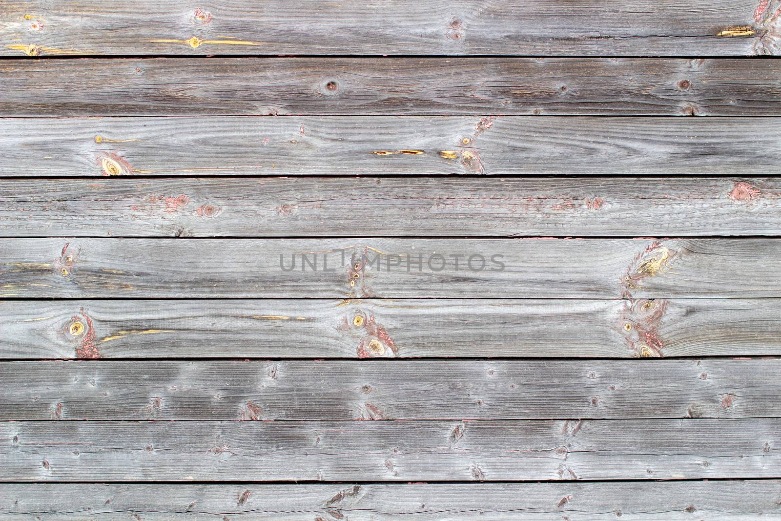 Wooden background made of old boards. The texture of an old rustic wooden fence made of flat processed boards. Wooden fence made of old boards with the inclusion of Knots. Background design