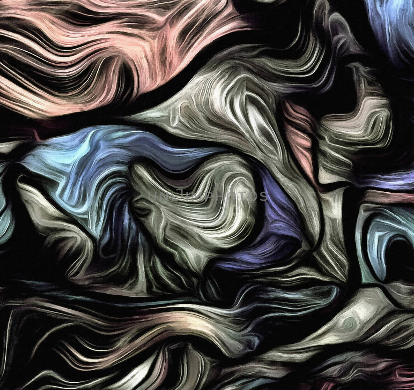 Fluid lines of color movement. Dull colors. 3D rendering
