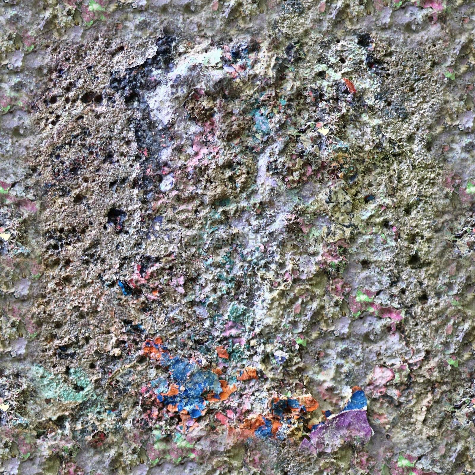 Photo realistic seamless texture pattern of colorful painted concrete walls