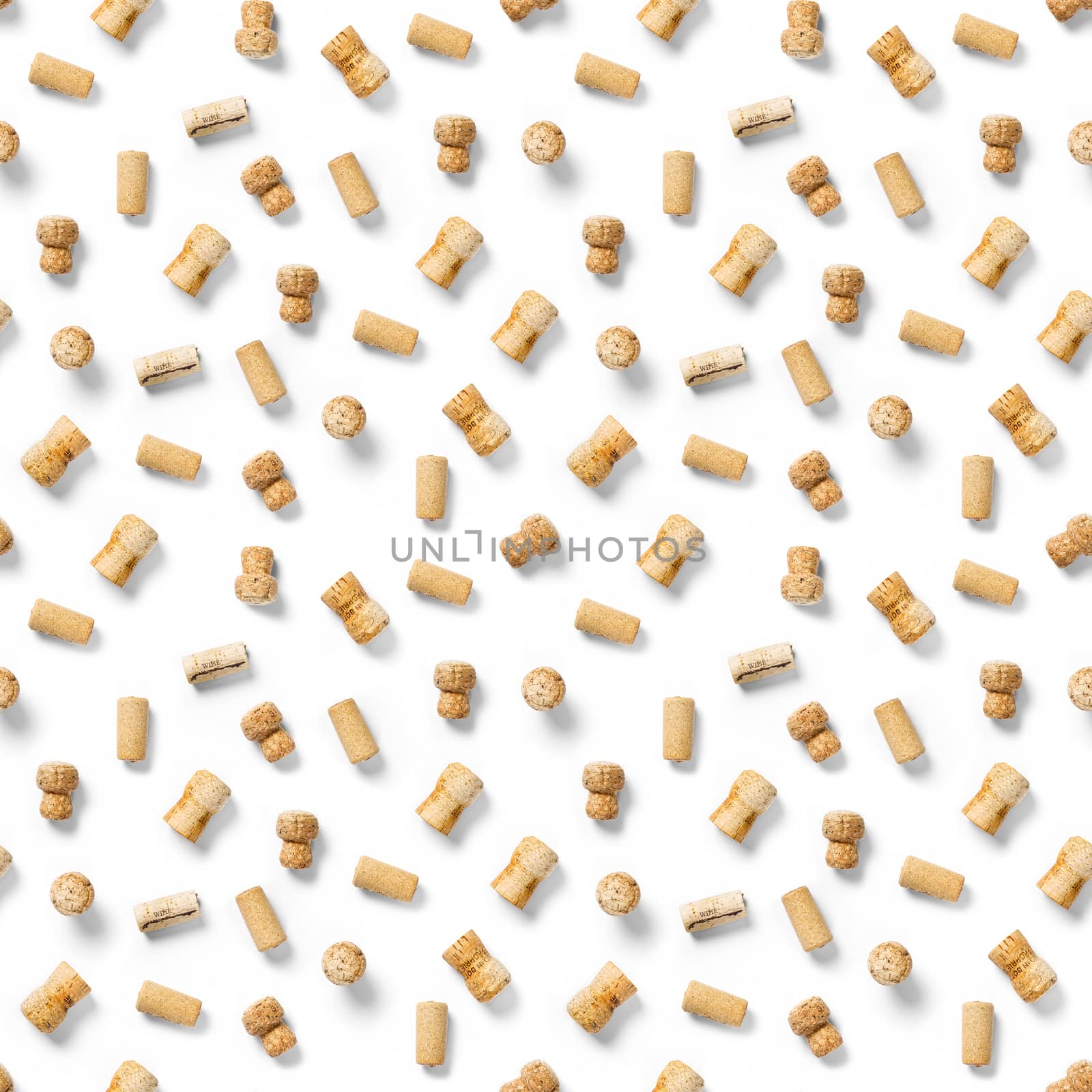 seamless pattern wine corks on a white backlit background. wine seamless pattern with corks and corkscrew for fabric print, paper print, wallpapers, design. by PhotoTime