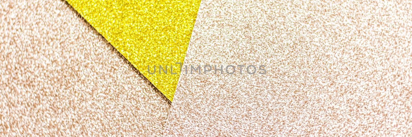 Blush pink and yellow shiny glitter paper background, abstract and holiday backdrops