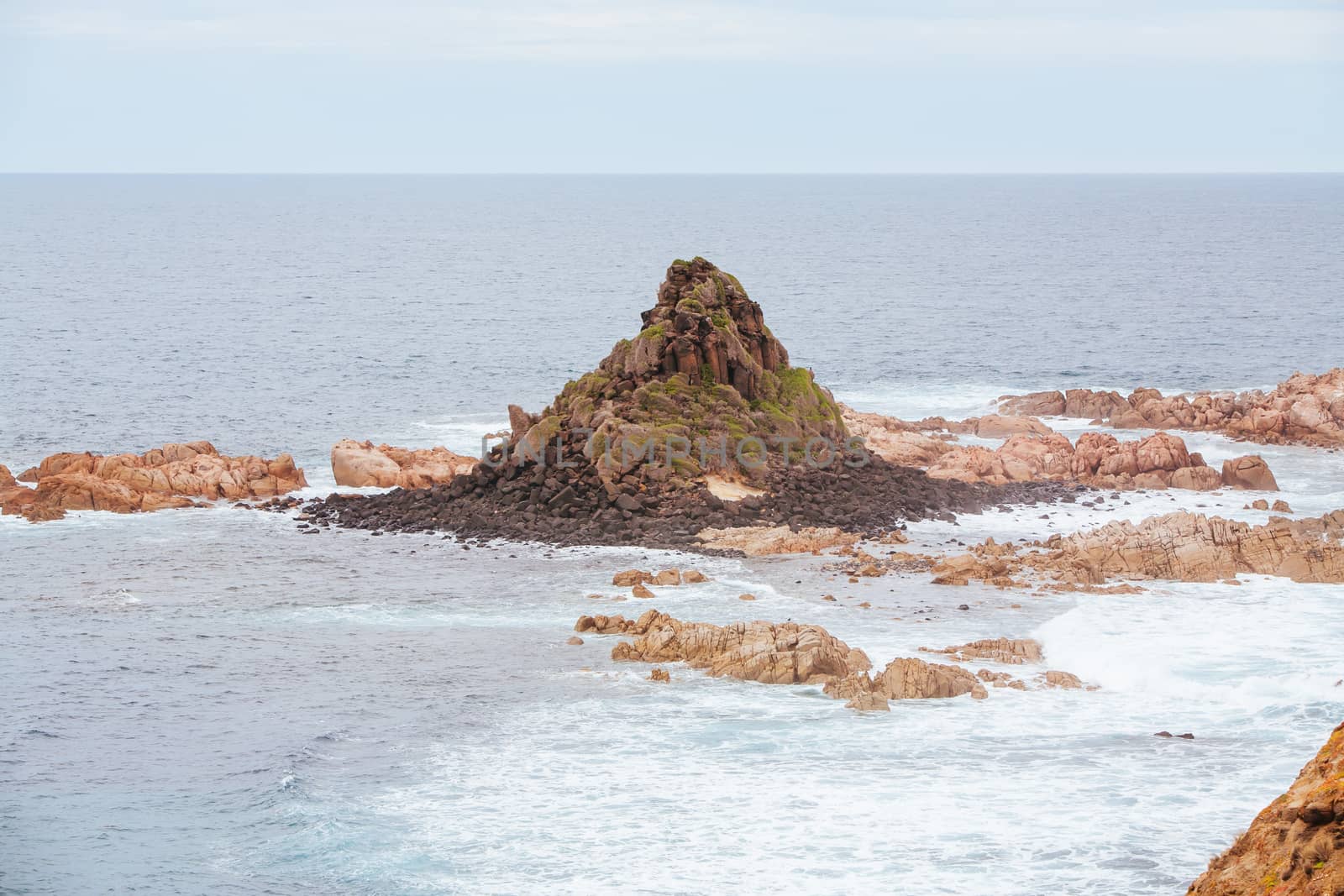 Pyramaid Rock and surrounding landscape in Philip Island, Victoria, Australia