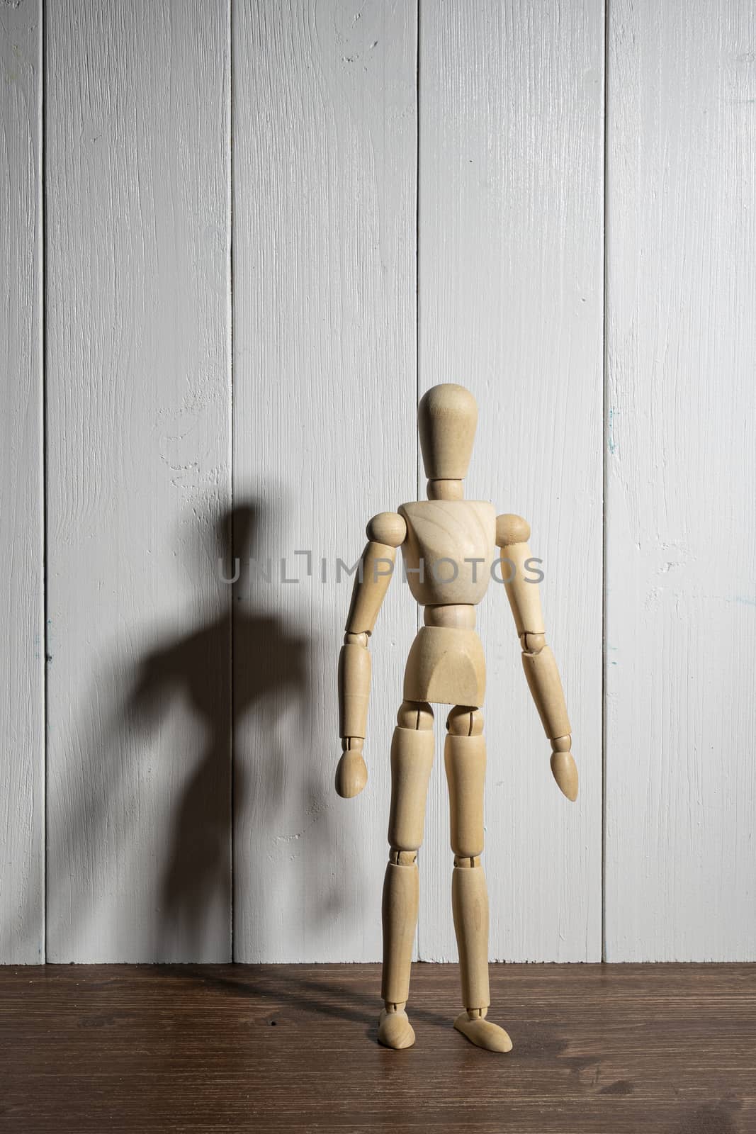 a wooden mannequin