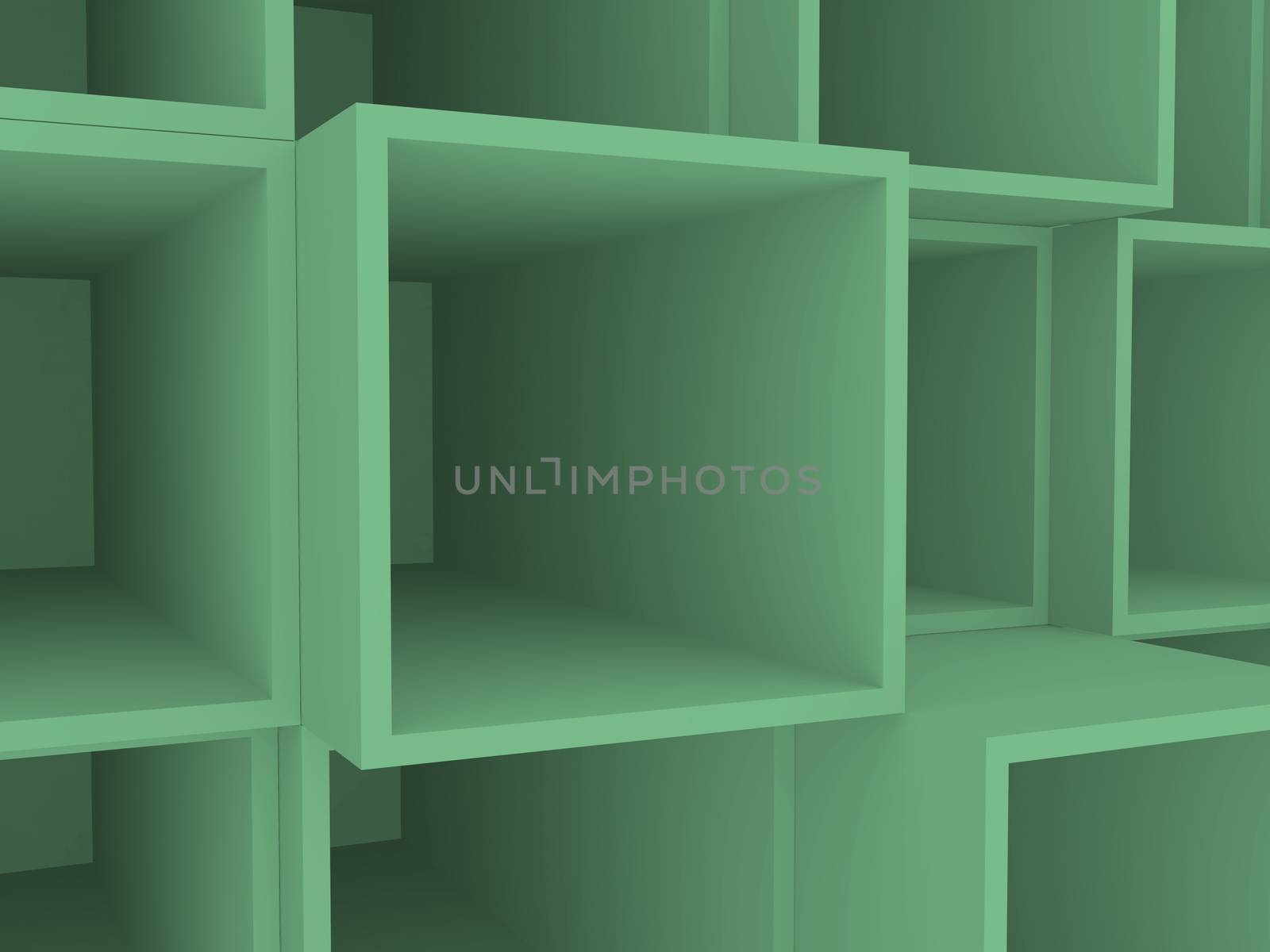 3d open wooden boxes on stack, background