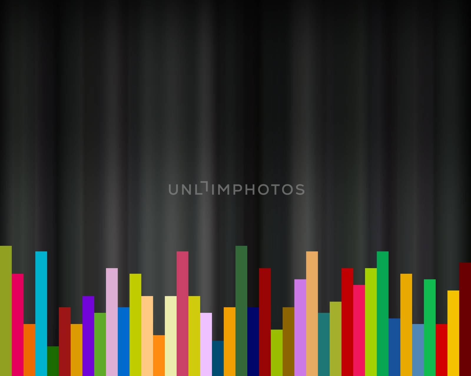 abstract rainbow colors rectangle bars on black background,