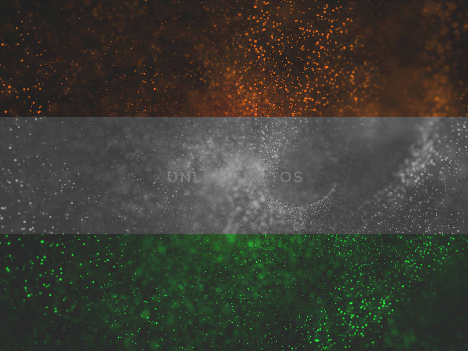 three colors particles with band, indian national day concept like independence day or republic day,