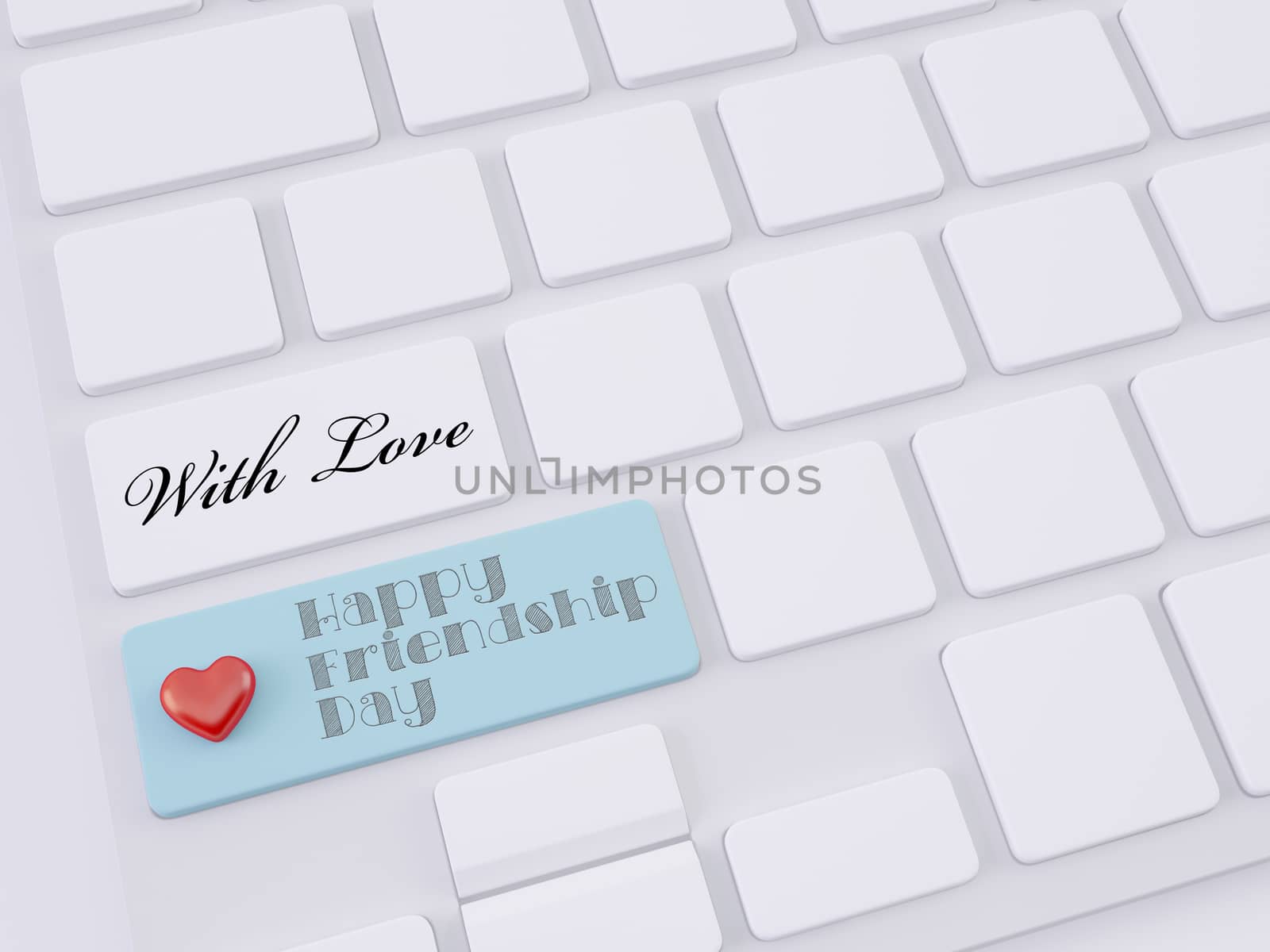 with love heart on shift key, happy friendship day concept