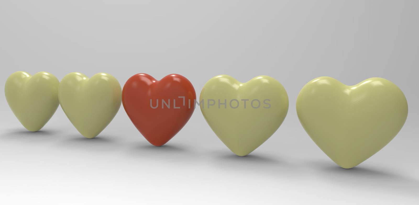 unique heart concept, different valentine