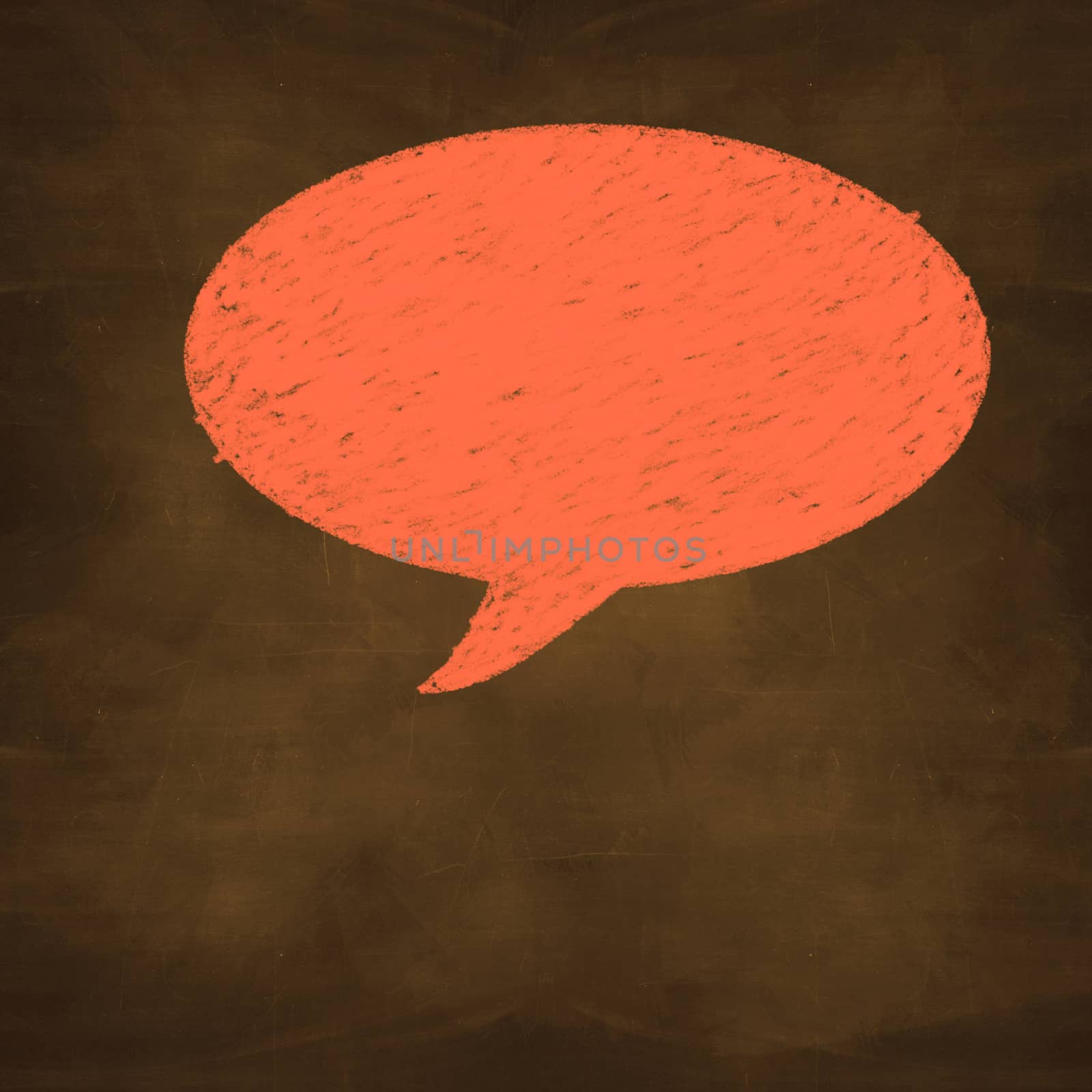 hand drawn chalked speech bubble on background