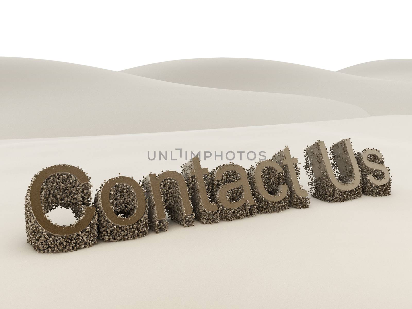 3d conceptual contact us text