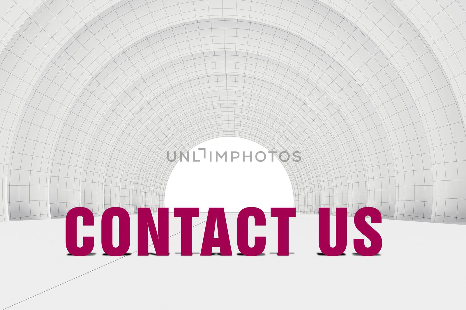 contact us text in big tunnel, communication concept