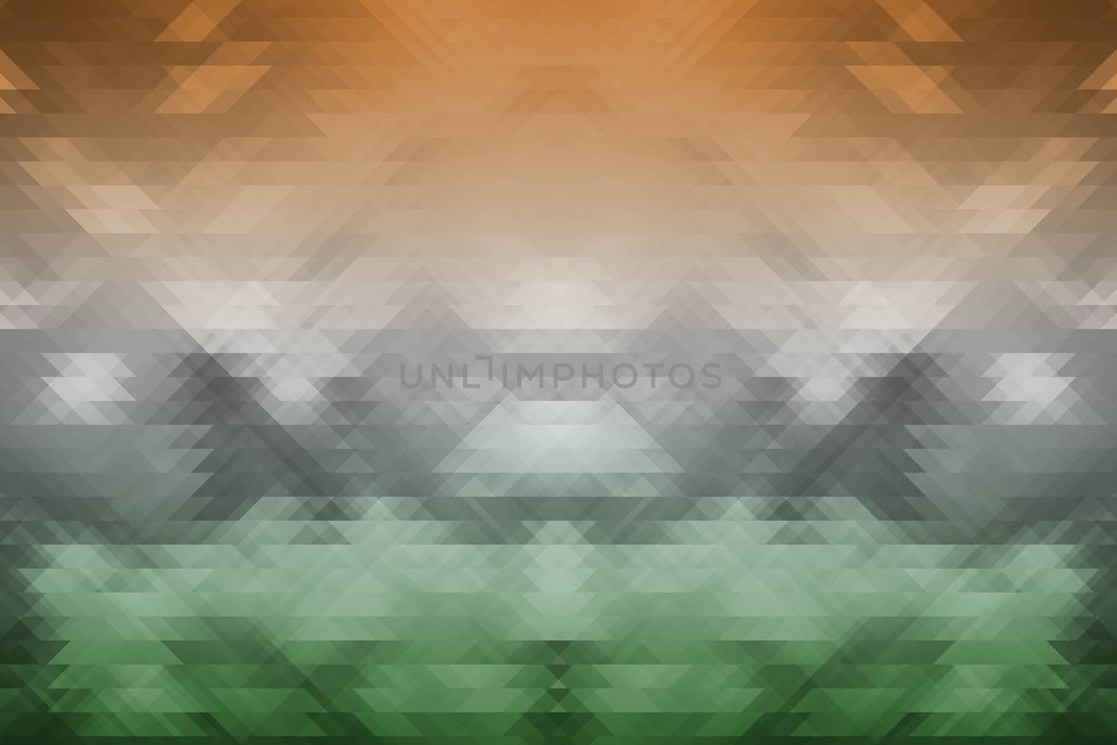 Indian tricolors with triangle surface geometric background, independence day and republic concept