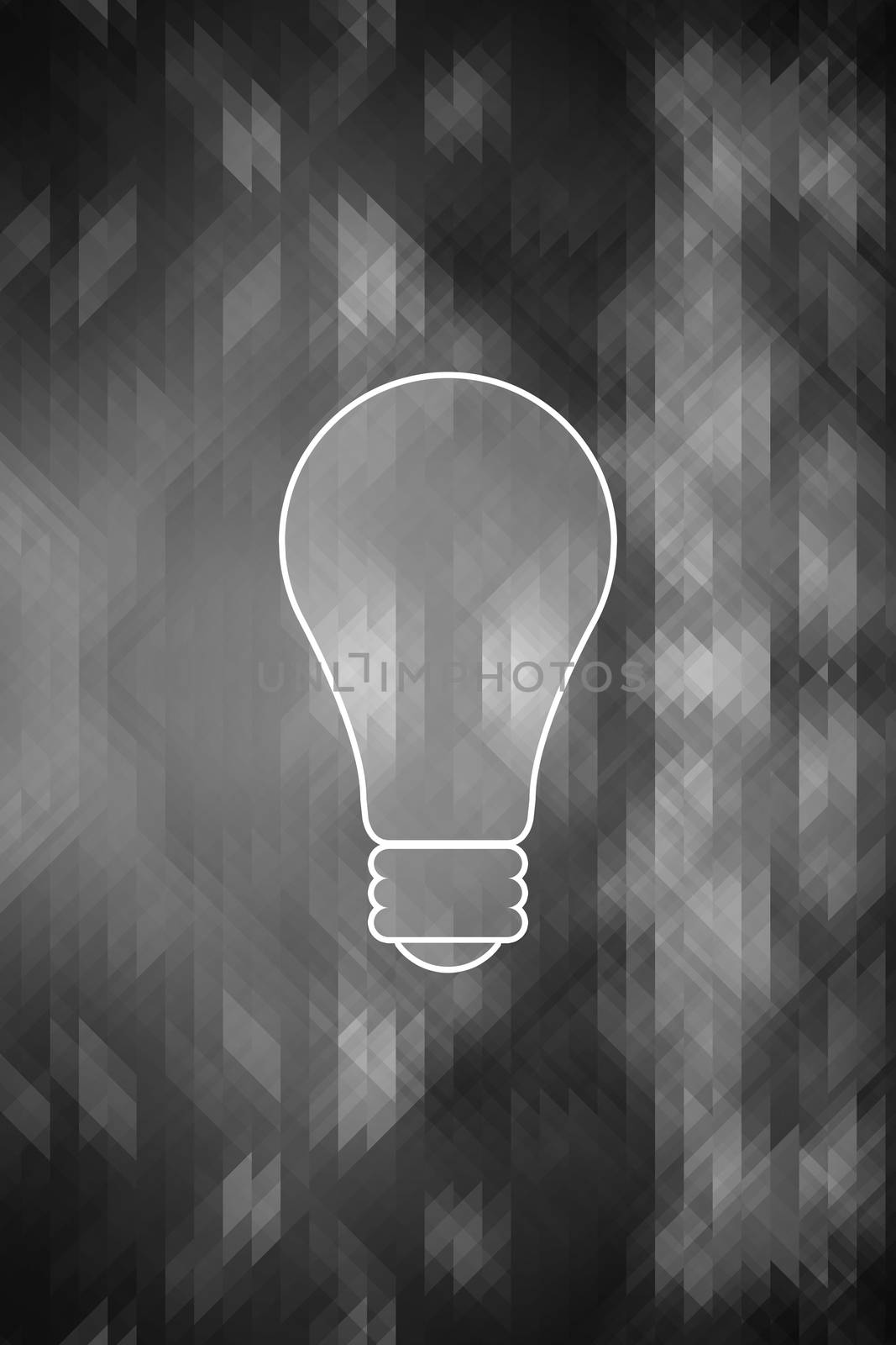 triangle surface geometric background with white lightbulb icon,