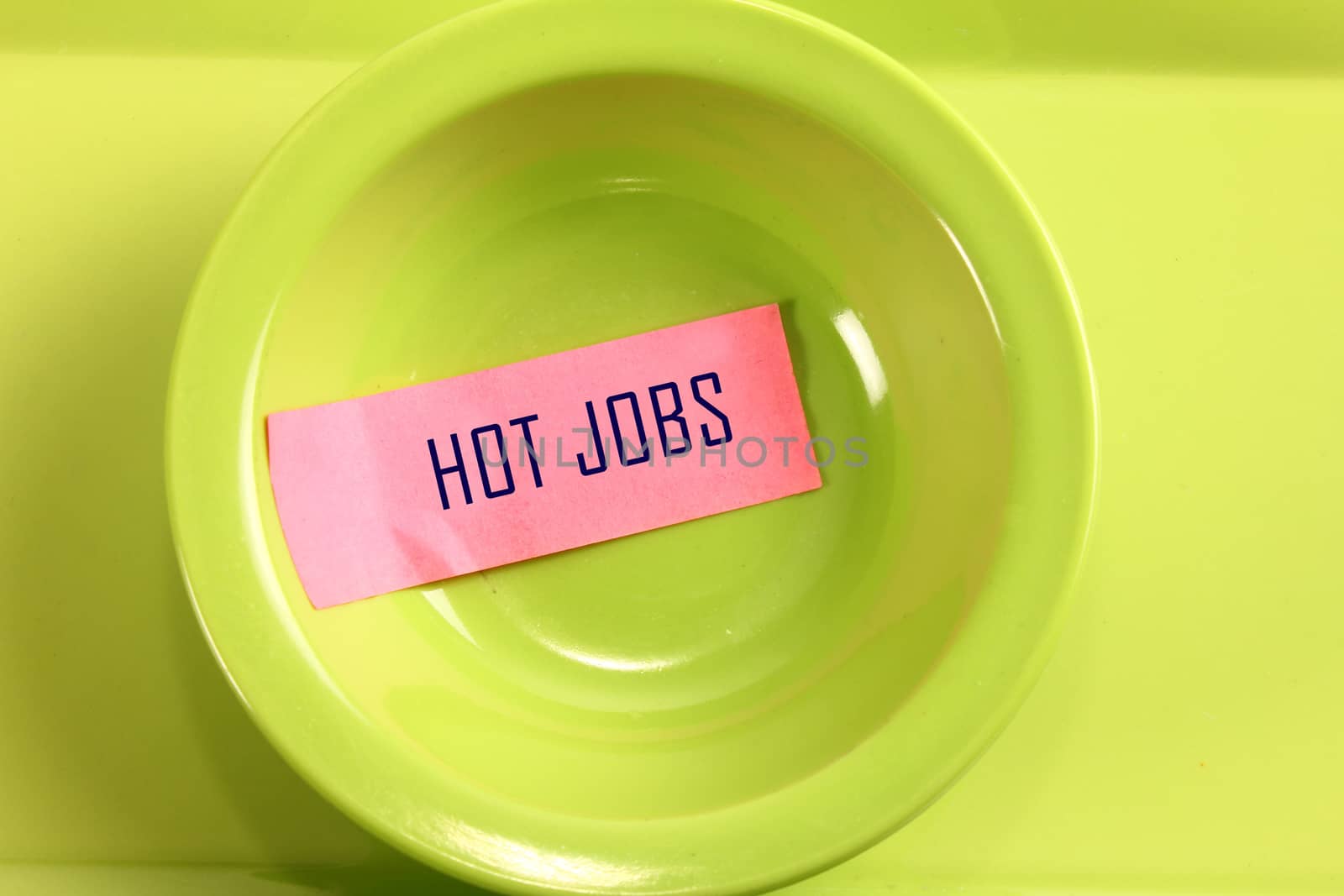 hot job text in bowl