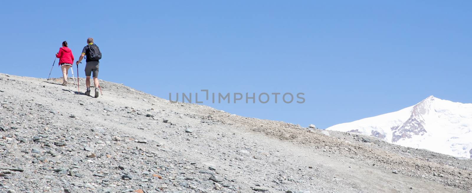 Hiking in Switzerland, surroundings of the Matterhorn