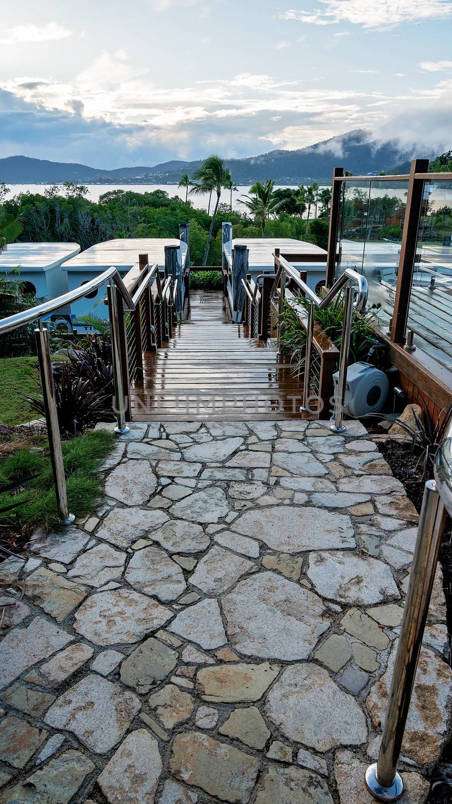 Pathway Down To Coastal Resort Accommodation by 	JacksonStock
