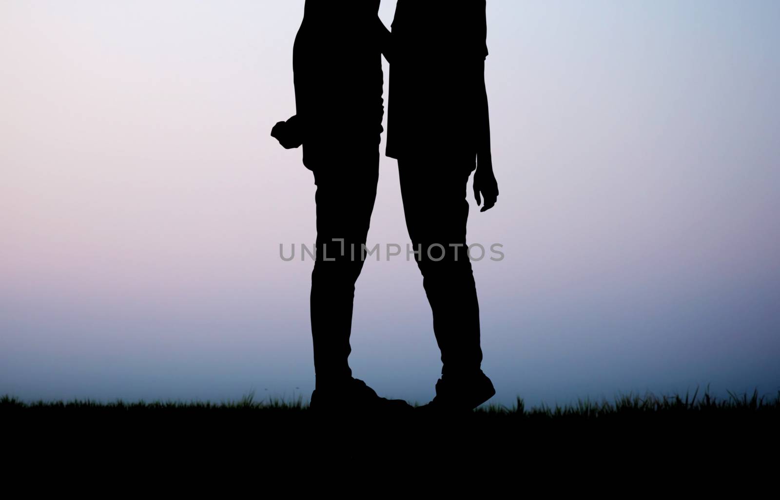 Couple on field with silhouette. by start08