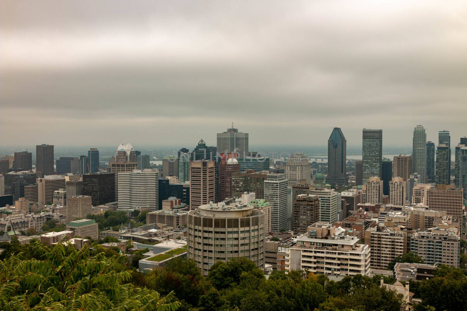 Montreal skyline view from the popular Mont Royal Lookout by mynewturtle1