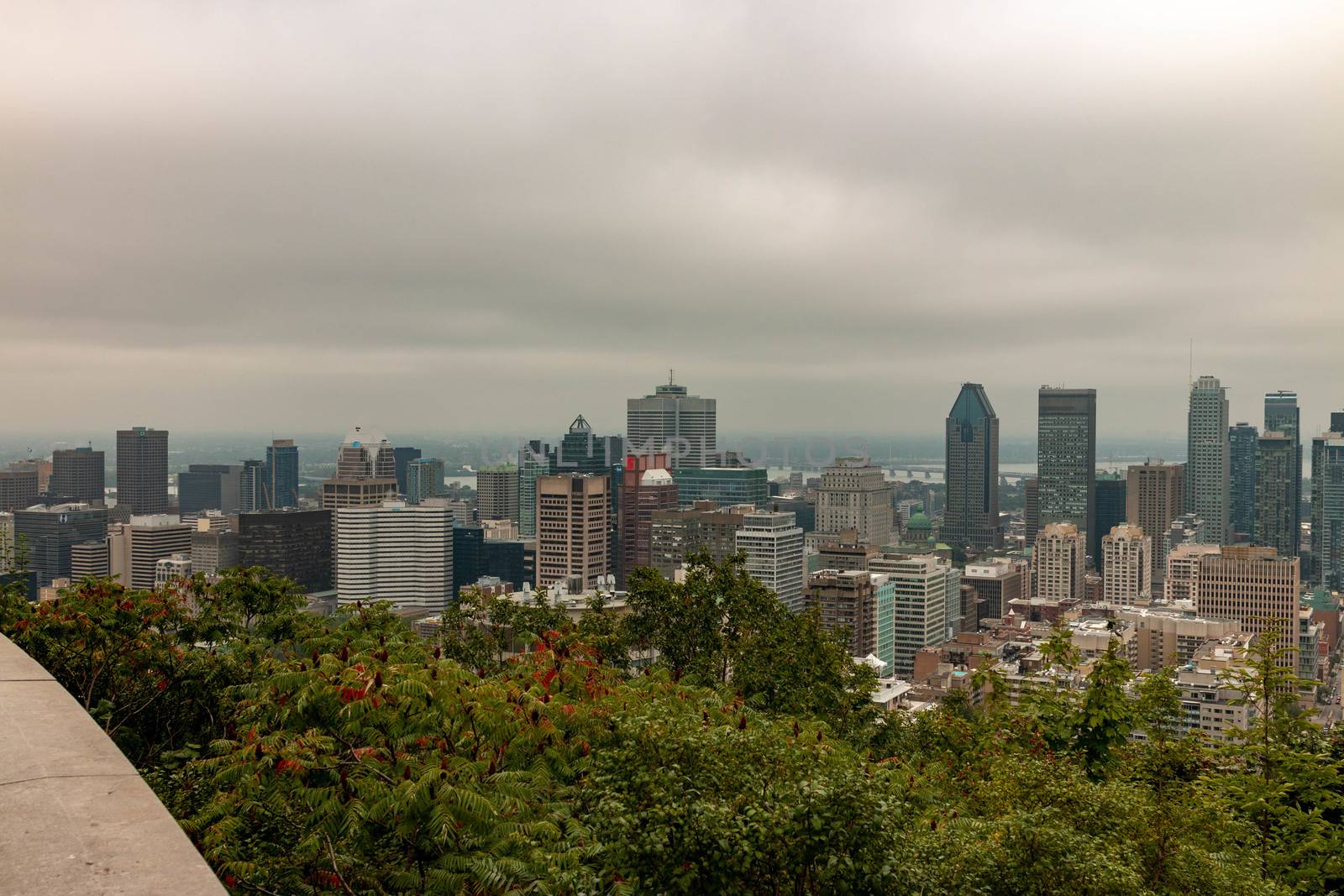 Montreal skyline view from the popular Mont Royal Lookout by mynewturtle1