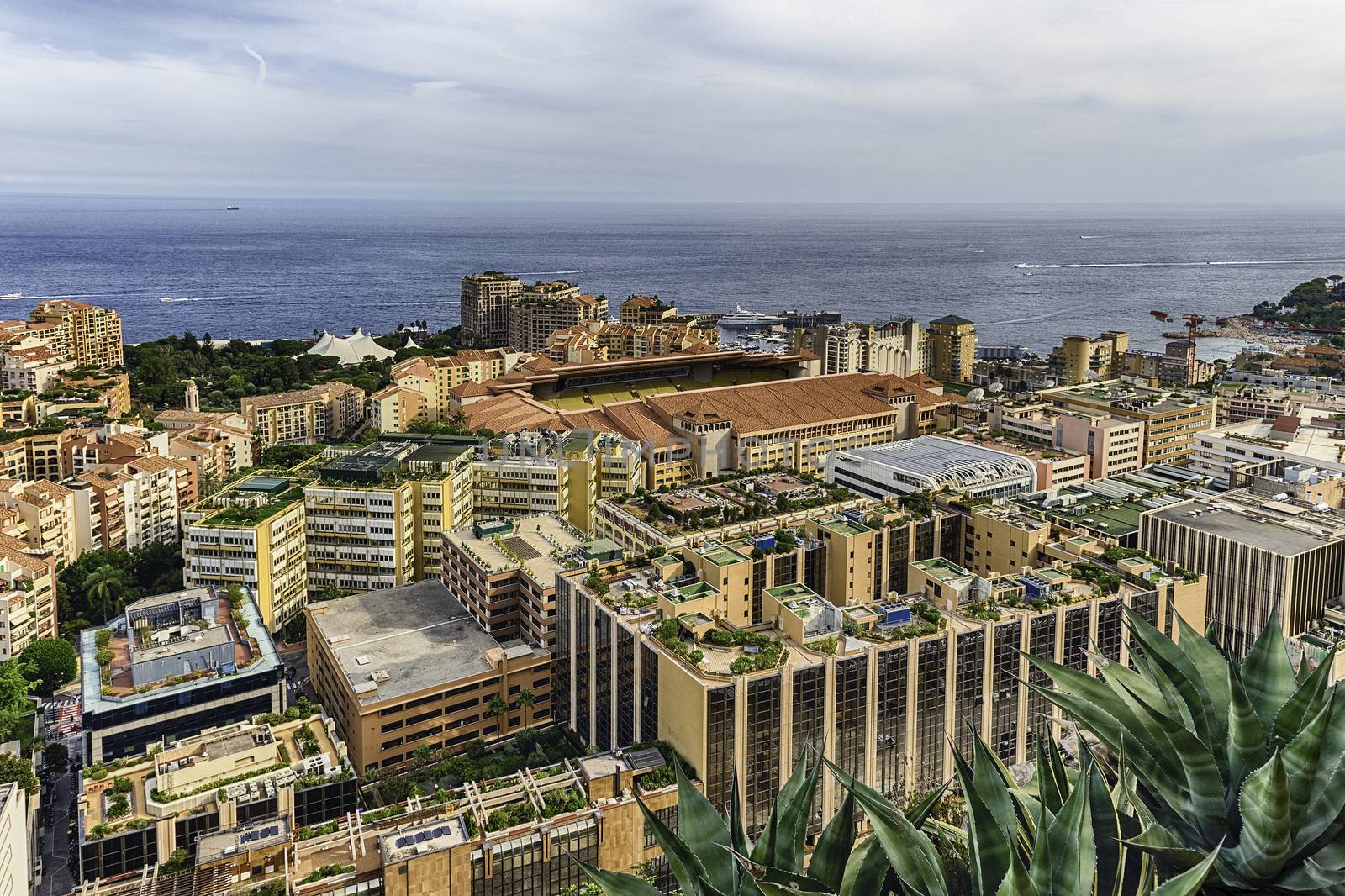 Aerial view of the Louis II stadium, Principality of Monaco by marcorubino