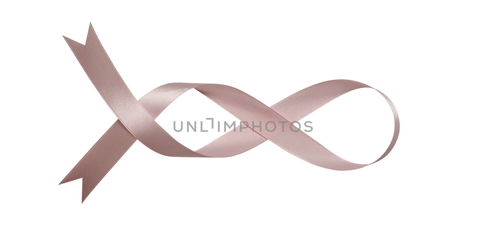 A pink ribbons isolated on a white background with clipping path.