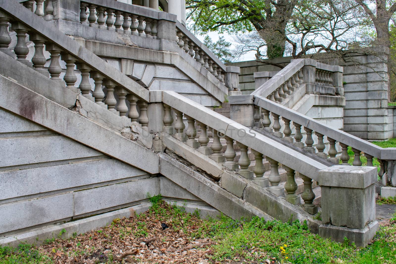 Detailed Stone Steps Leading Up to a Large Mansion by bju12290