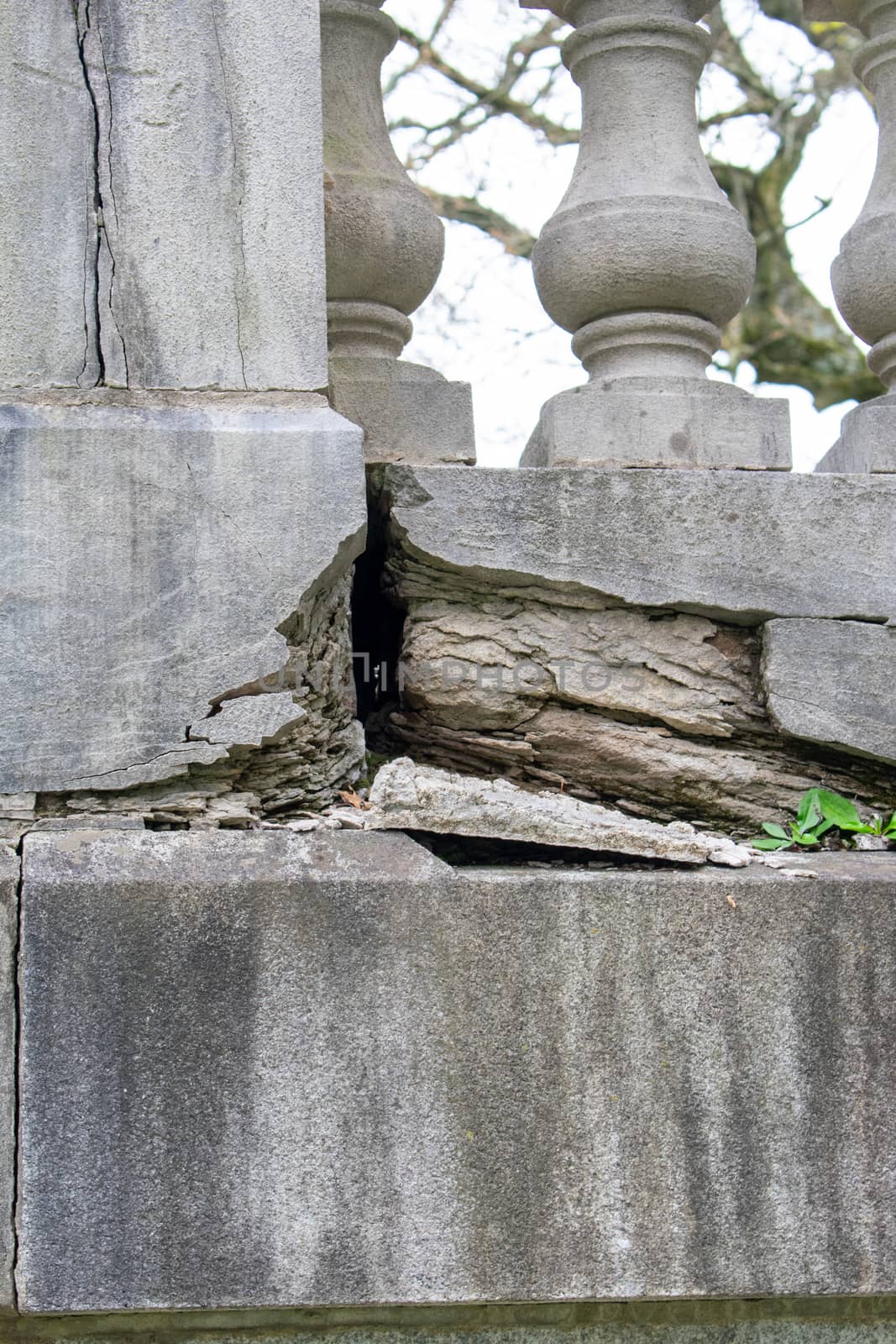 A Crack in an Old Stone Facade