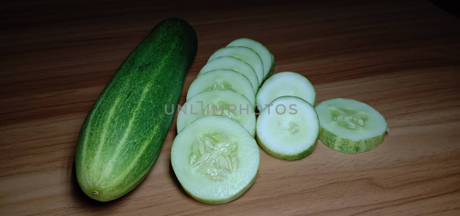 testy and healthy fresh cucumber closeup