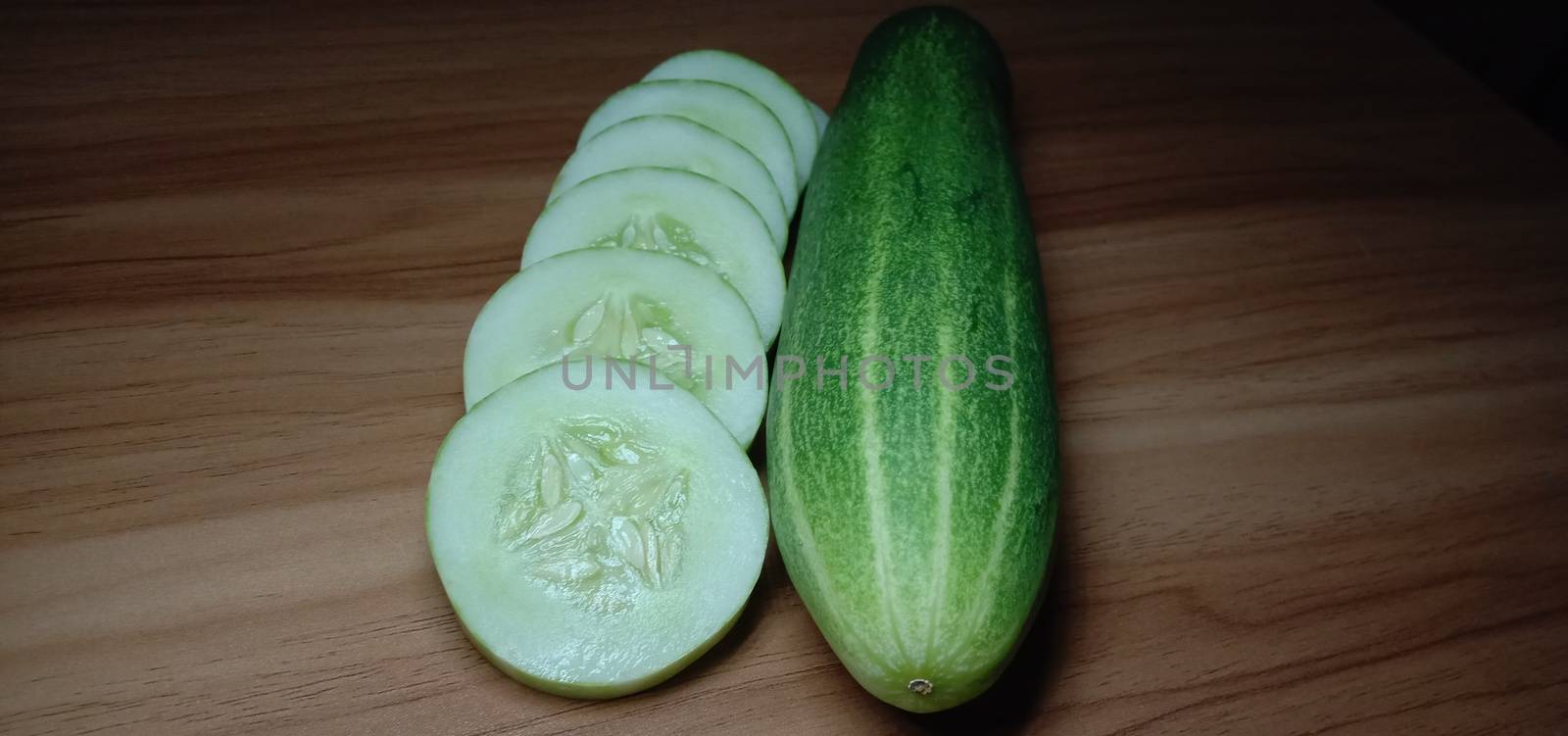 testy and healthy fresh cucumber closeup